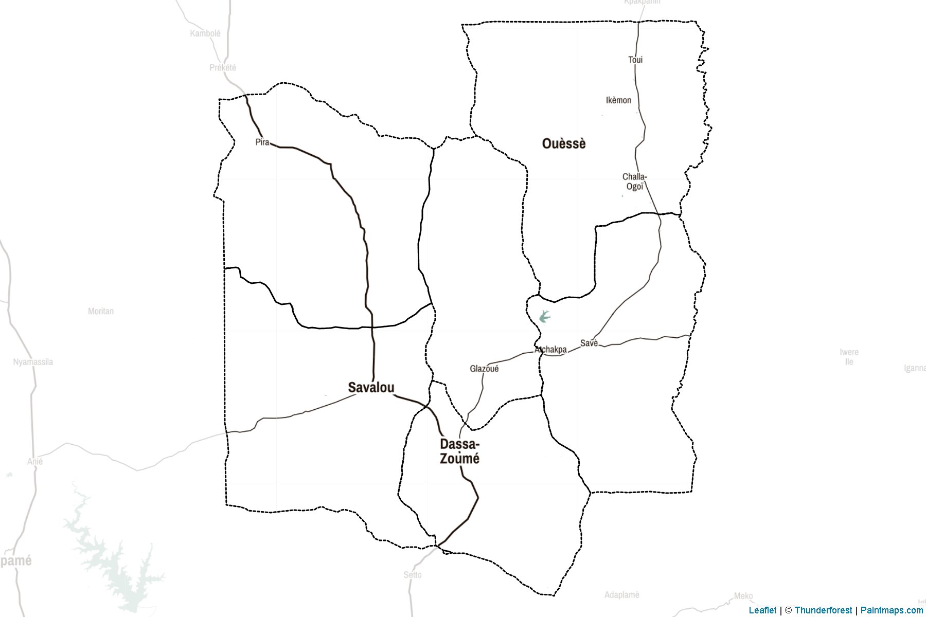 Collines Department (Benin) Map Cropping Samples-2