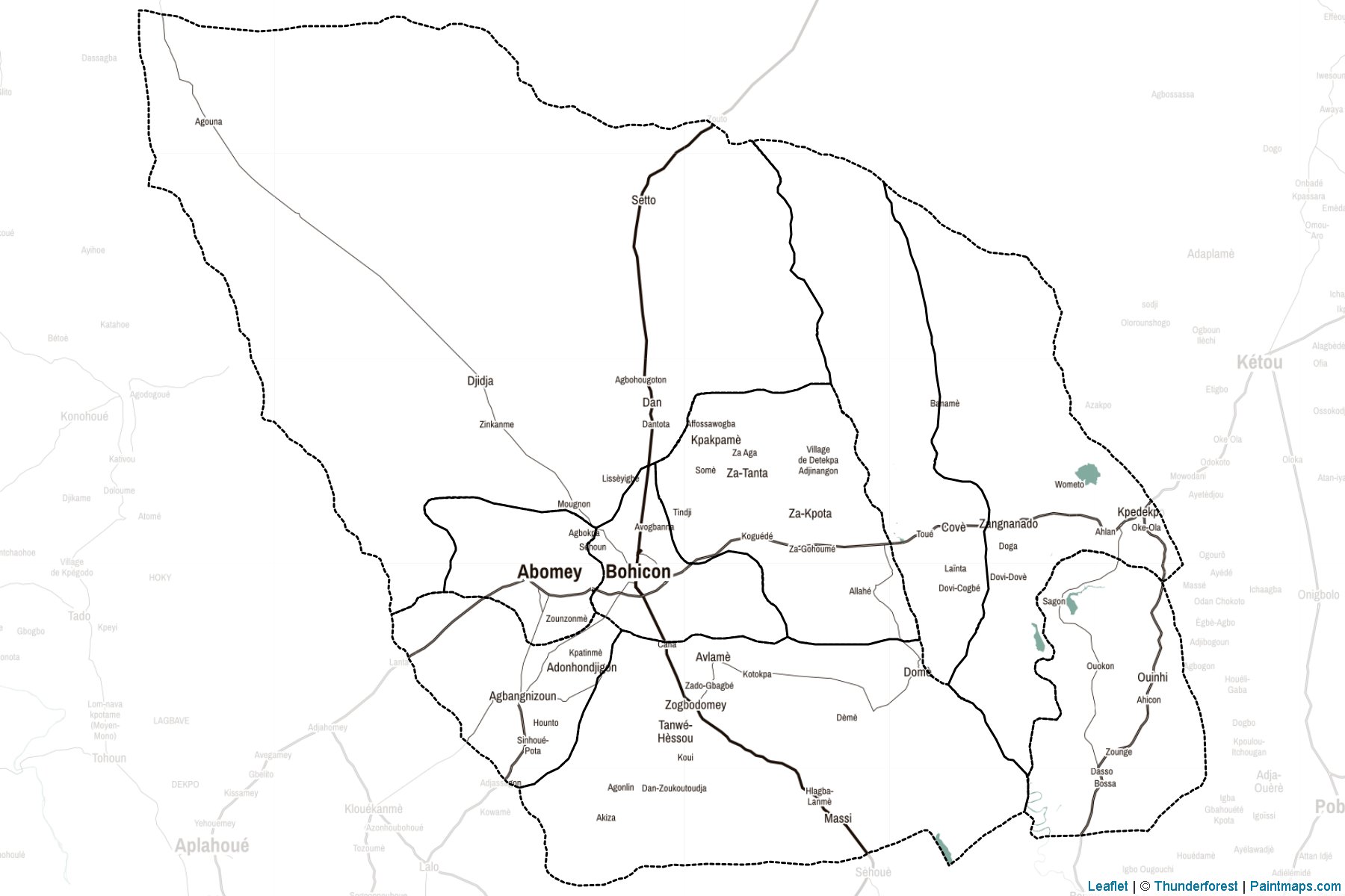 Zou Departmanı (Benin) Haritası Örnekleri-2
