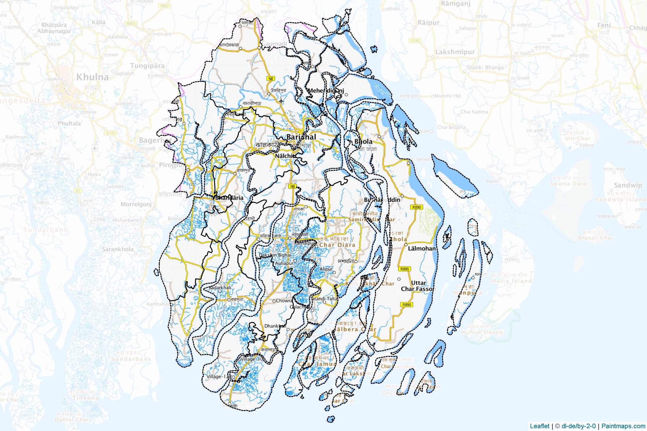 Barisal (Bangladesh) Map Cropping Samples-1