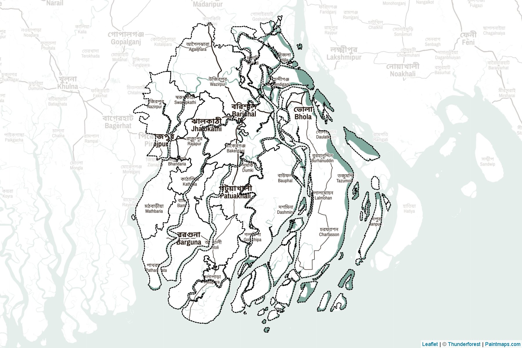 Barisal (Bangladesh) Map Cropping Samples-2