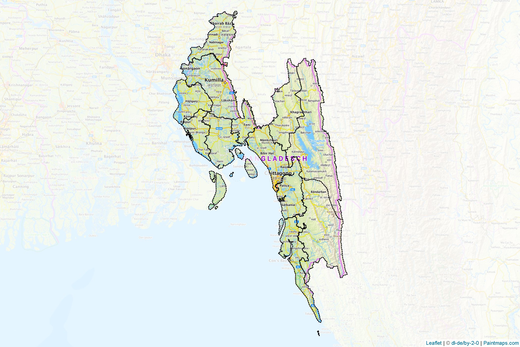 Chittagong (Bangladesh) Map Cropping Samples-1