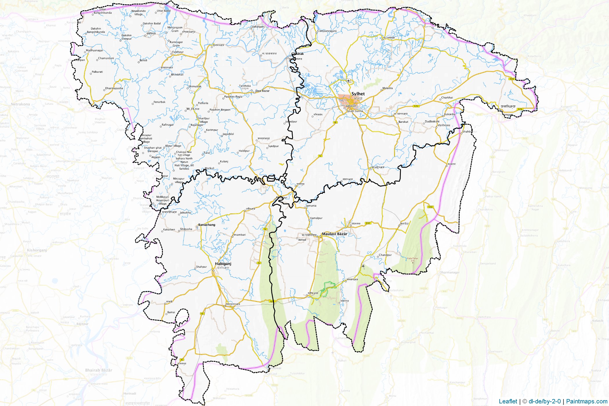 Sylhet (Bangladesh) Map Cropping Samples-1