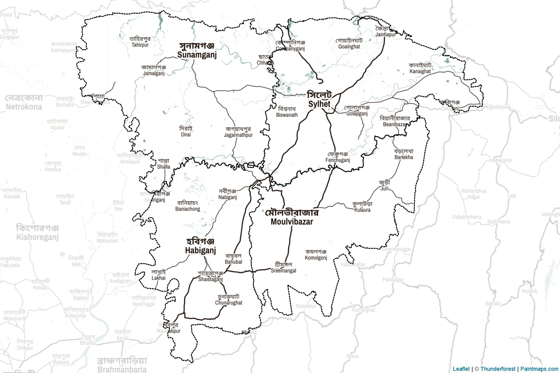 Sylhet (Bangladesh) Map Cropping Samples-2