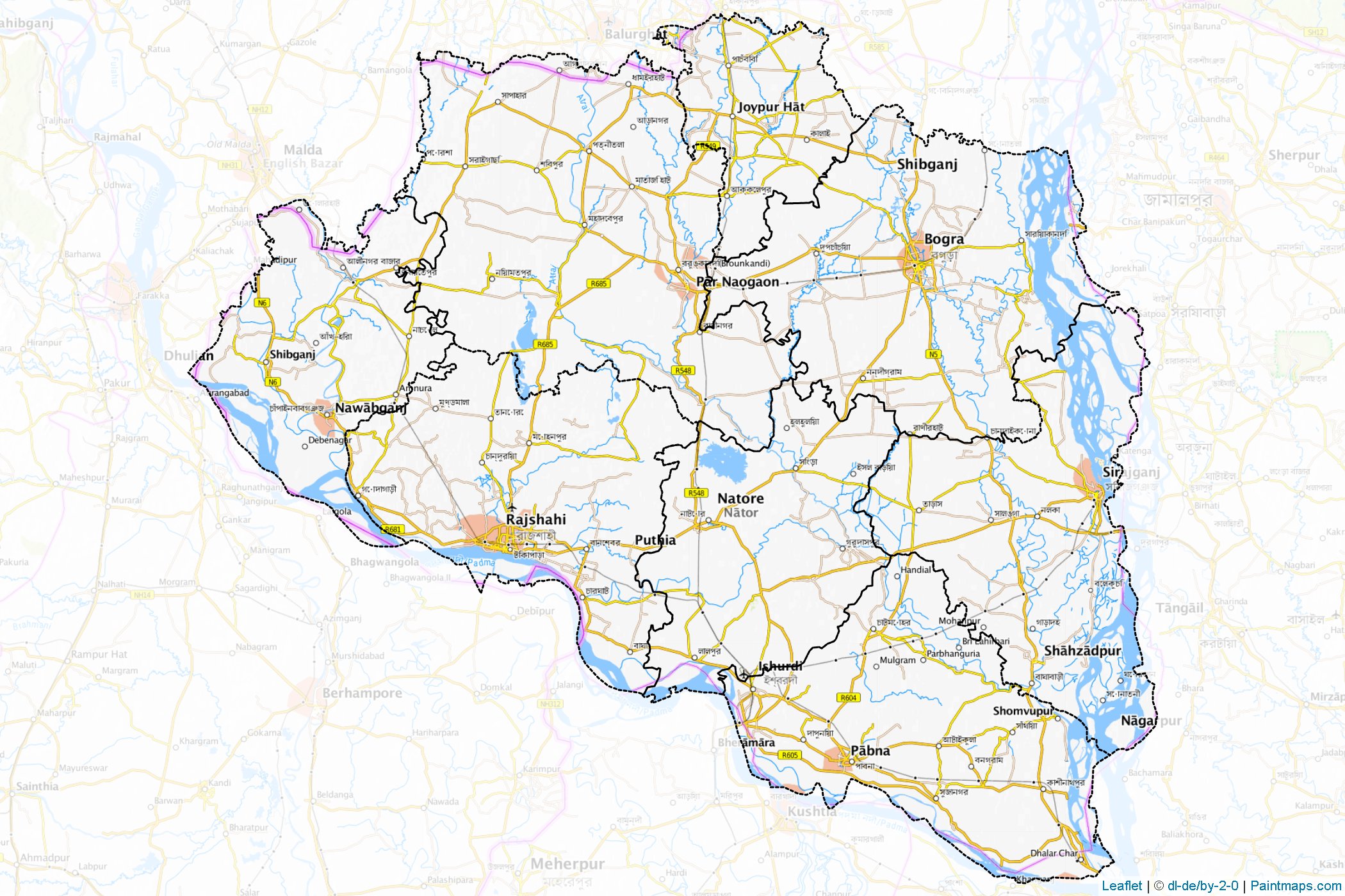 Rajshahi (Bangladesh) Map Cropping Samples-1