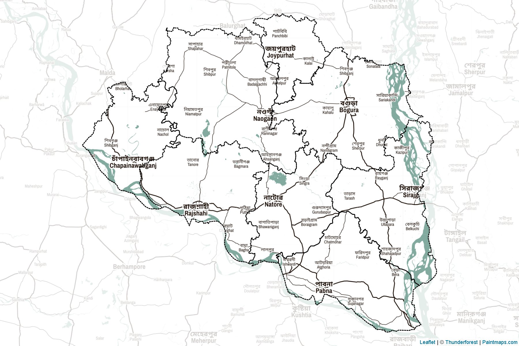 Rajshahi (Bangladesh) Map Cropping Samples-2