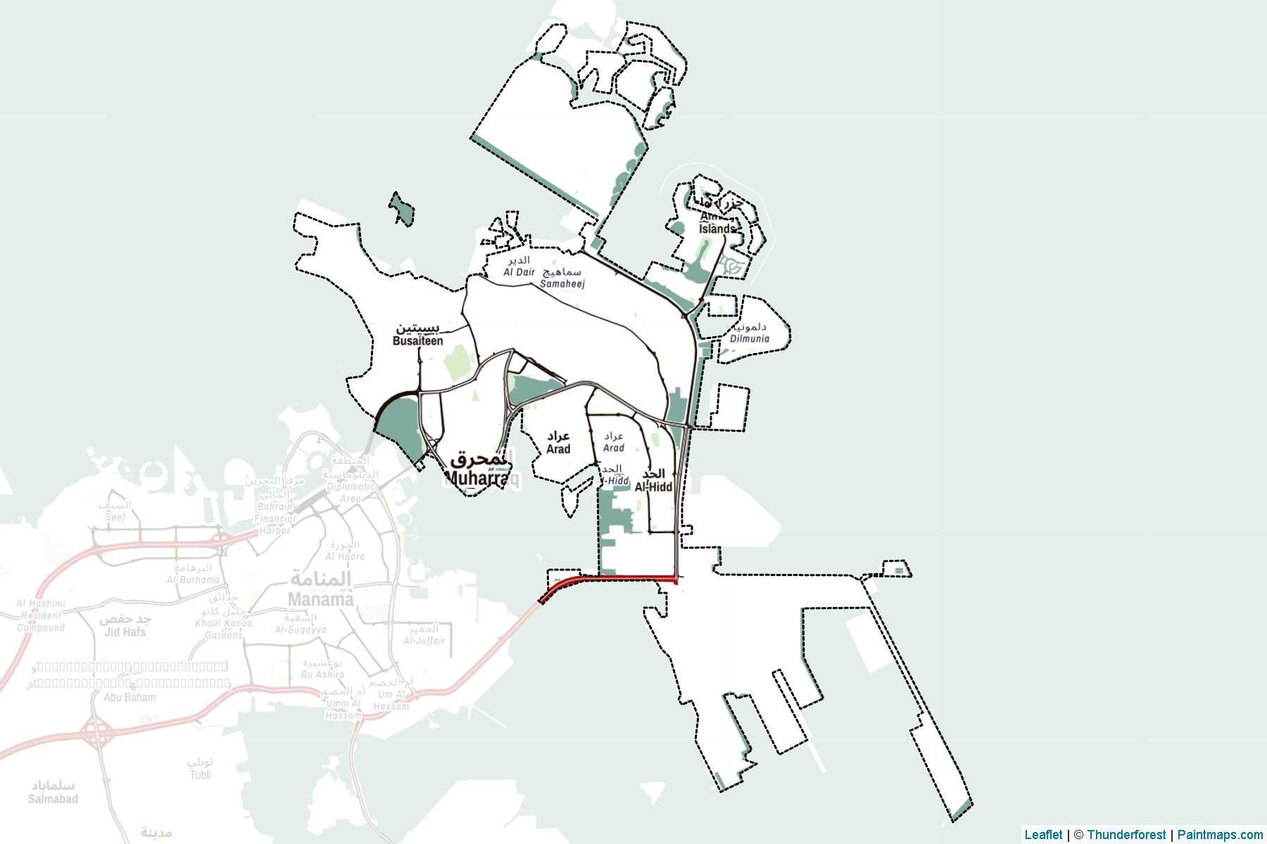 Muharraq (Bahrain) Map Cropping Samples-2