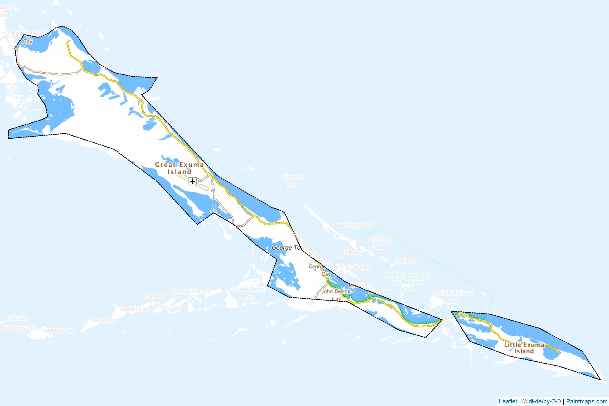 Exuma (Bahamalar) Haritası Örnekleri-1