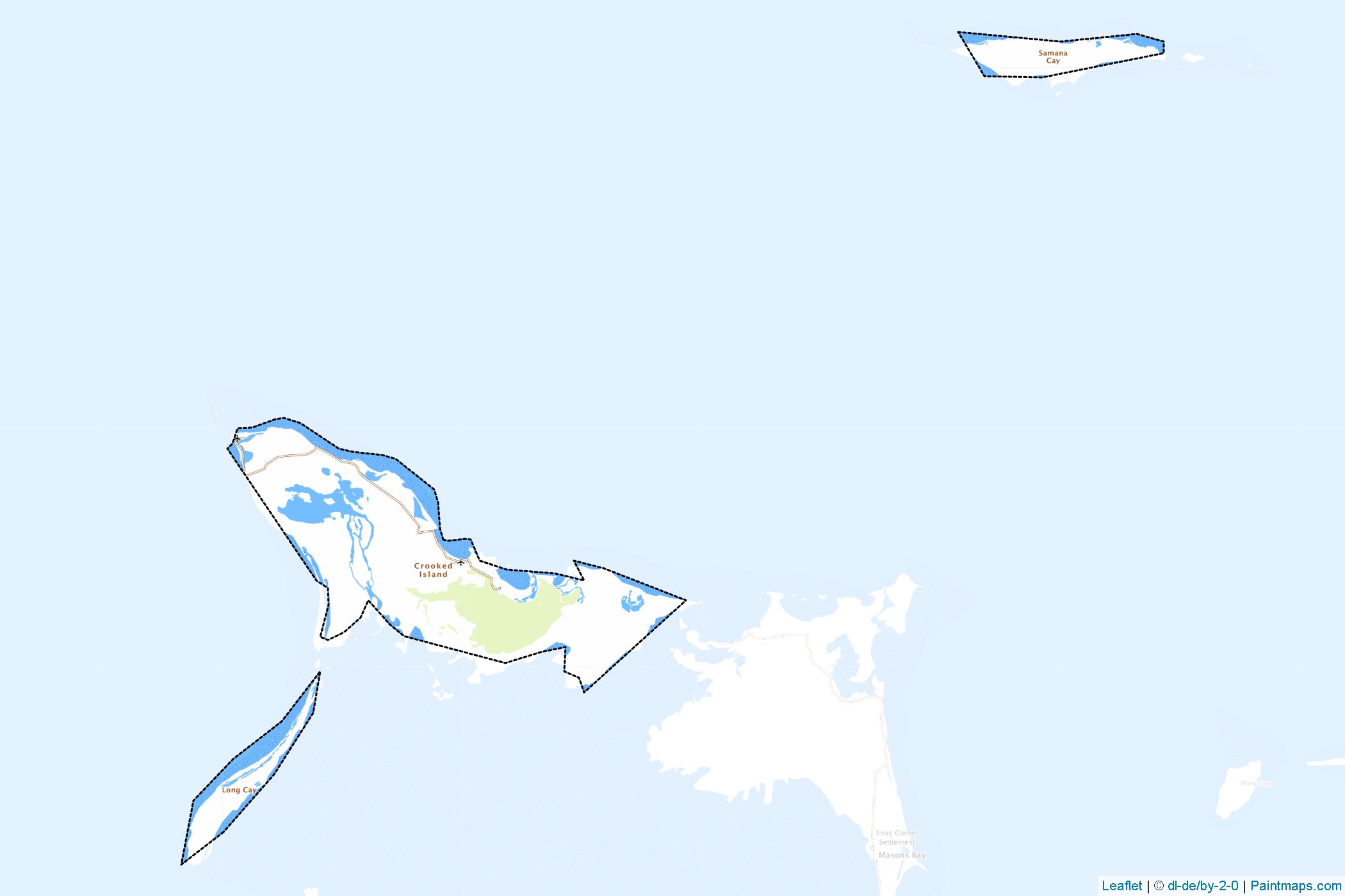 Muestras de recorte de mapas Crooked Island and Long Cay (Bahamas)-1