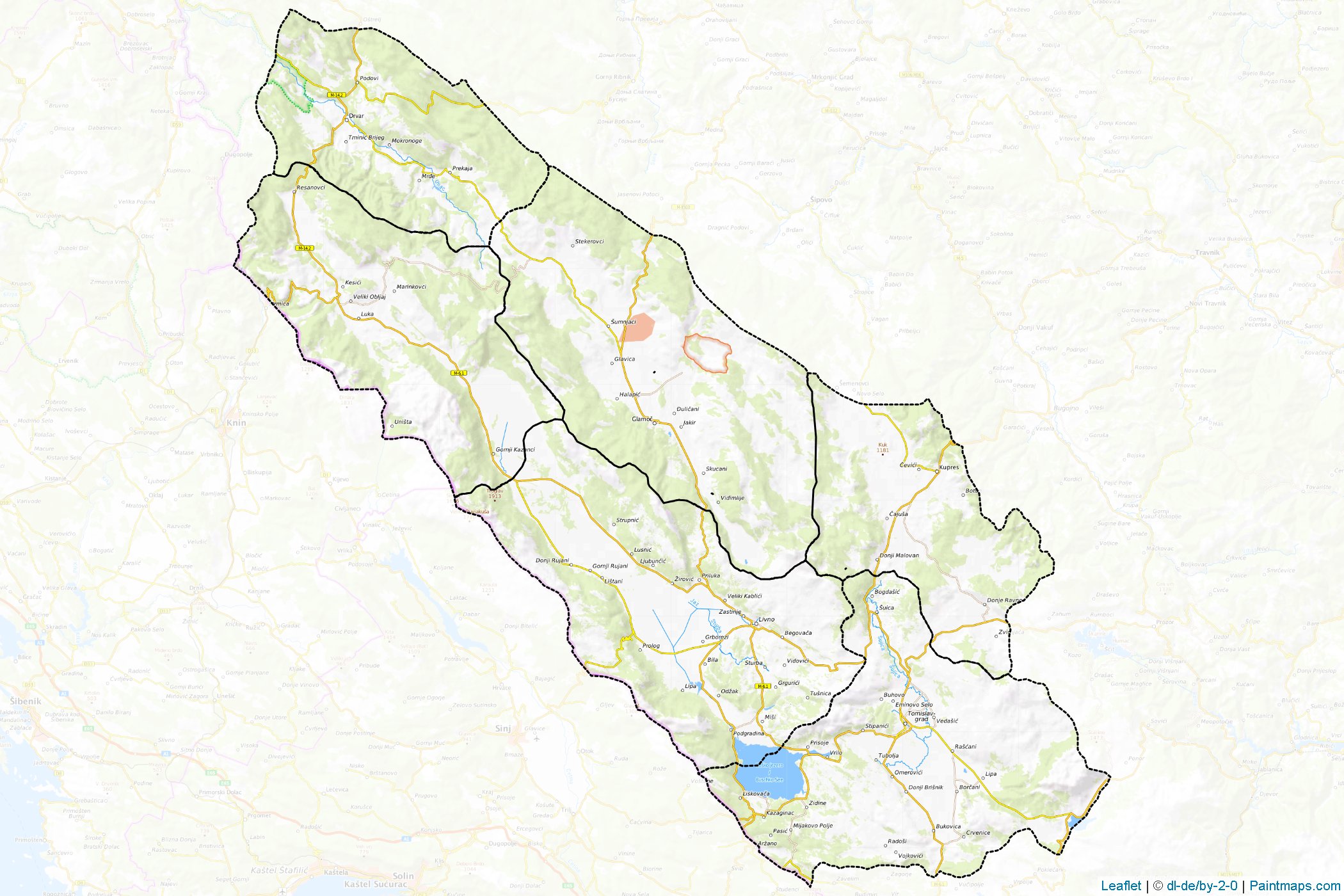 West Bosnia (Bosnia and Herzegovina) Map Cropping Samples-1