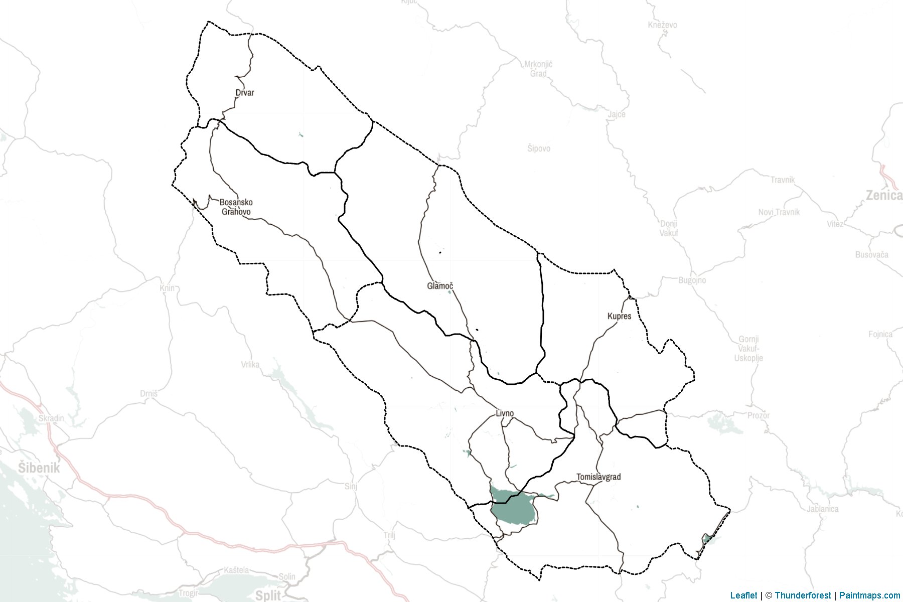 West Bosnia (Bosnia and Herzegovina) Map Cropping Samples-2