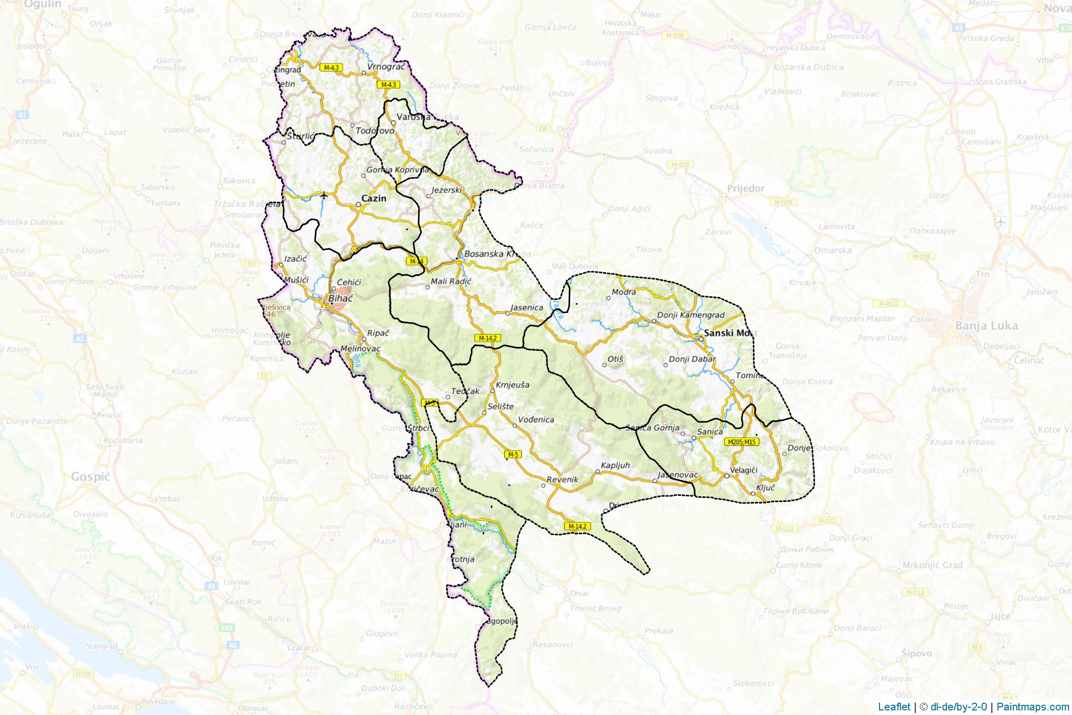 Muestras de recorte de mapas Una-Sana (Bosnia y Herzegovina)-1