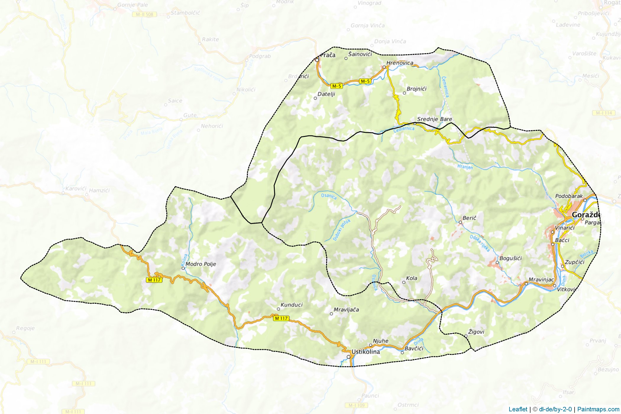 Bosna-Podrinje Kantonu (Bosna-Hersek) Haritası Örnekleri-1