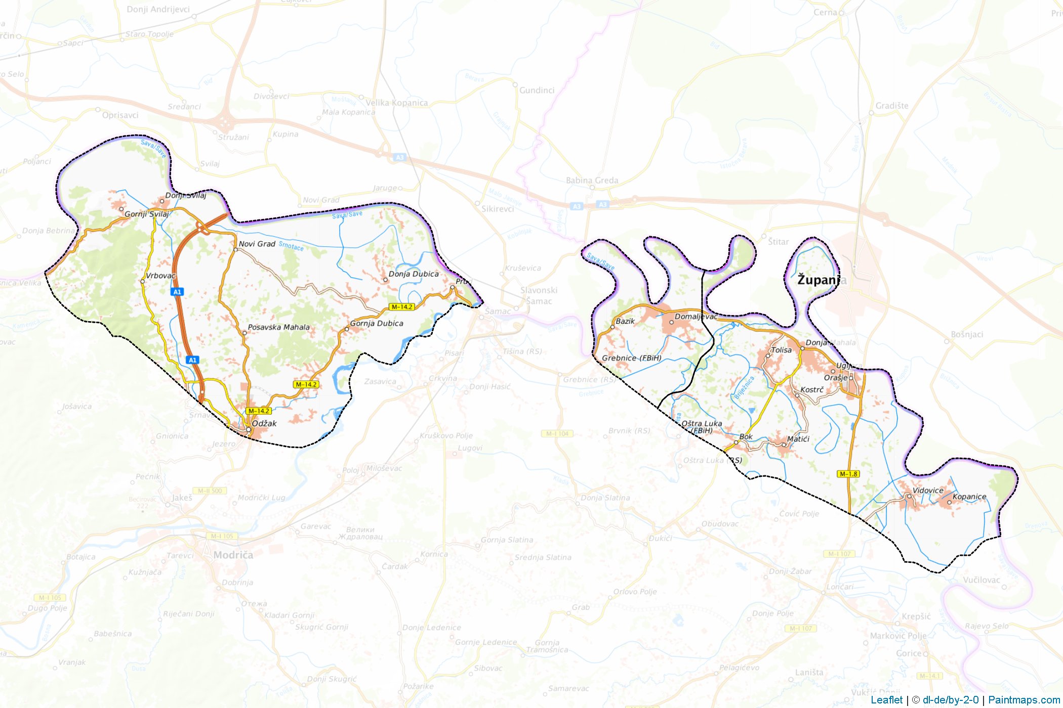 Posavina (Bosnia and Herzegovina) Map Cropping Samples-1