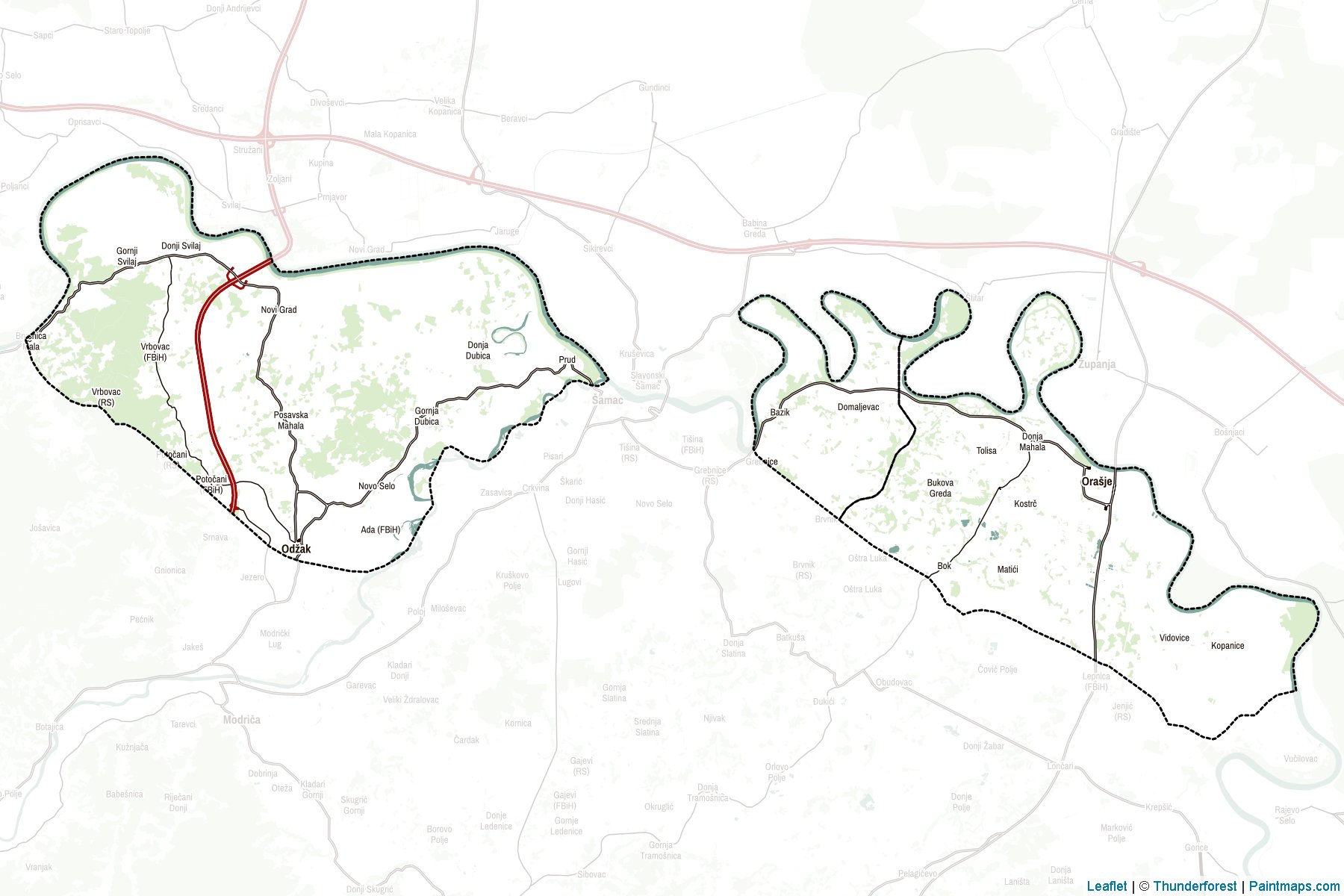 Posavina (Bosnia and Herzegovina) Map Cropping Samples-2