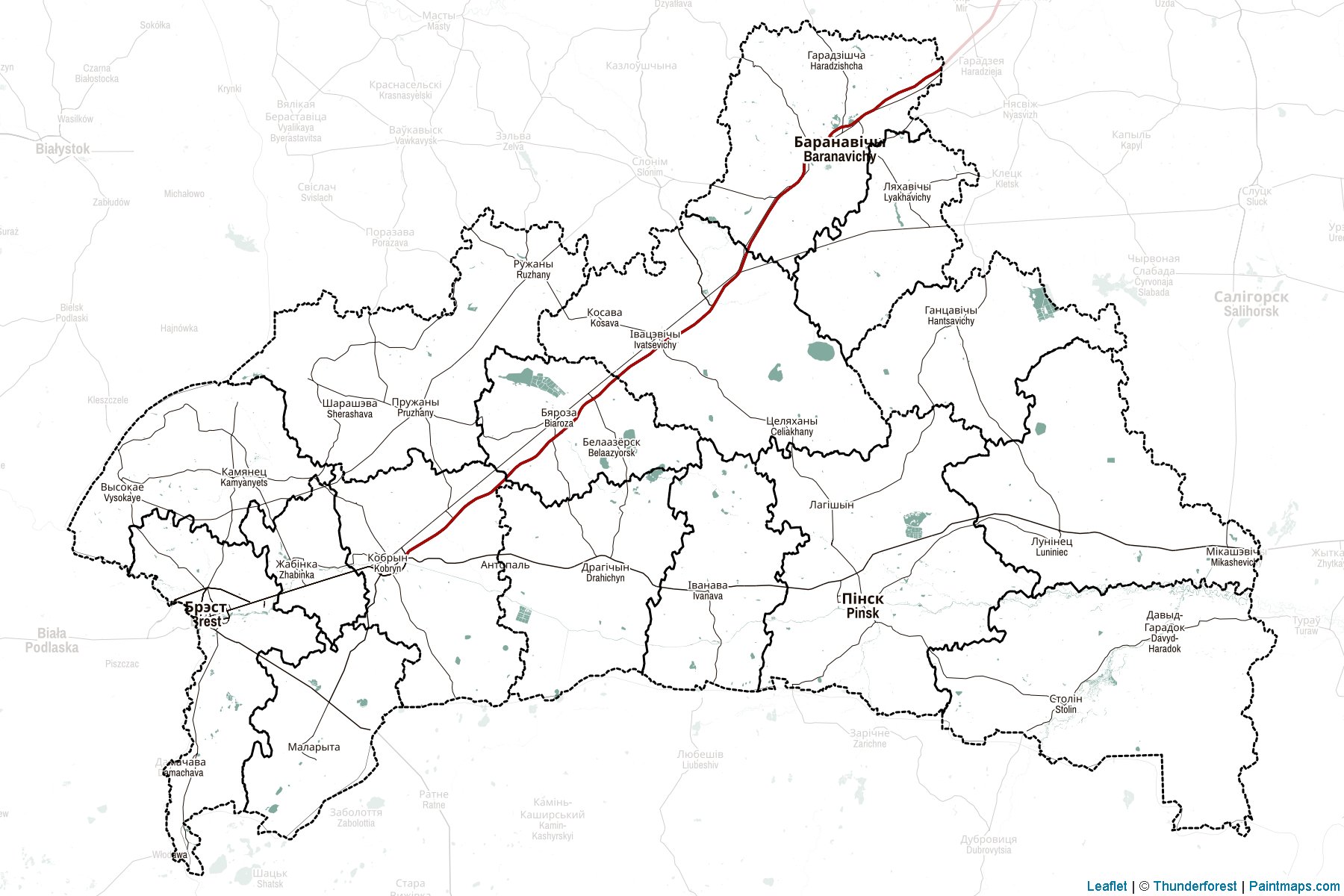 Brest Voblastı (Beyaz Rusya) Haritası Örnekleri-2