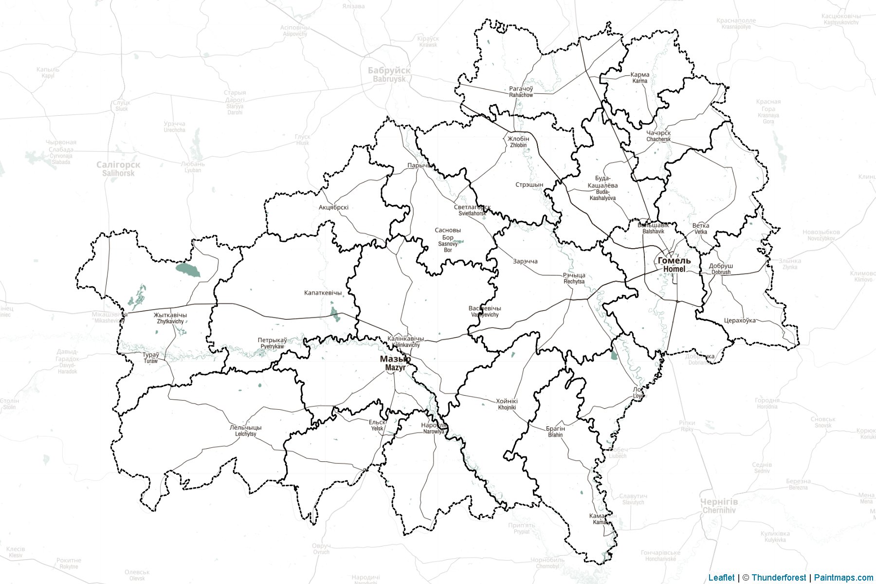 Muestras de recorte de mapas Gomel (Belarús)-2