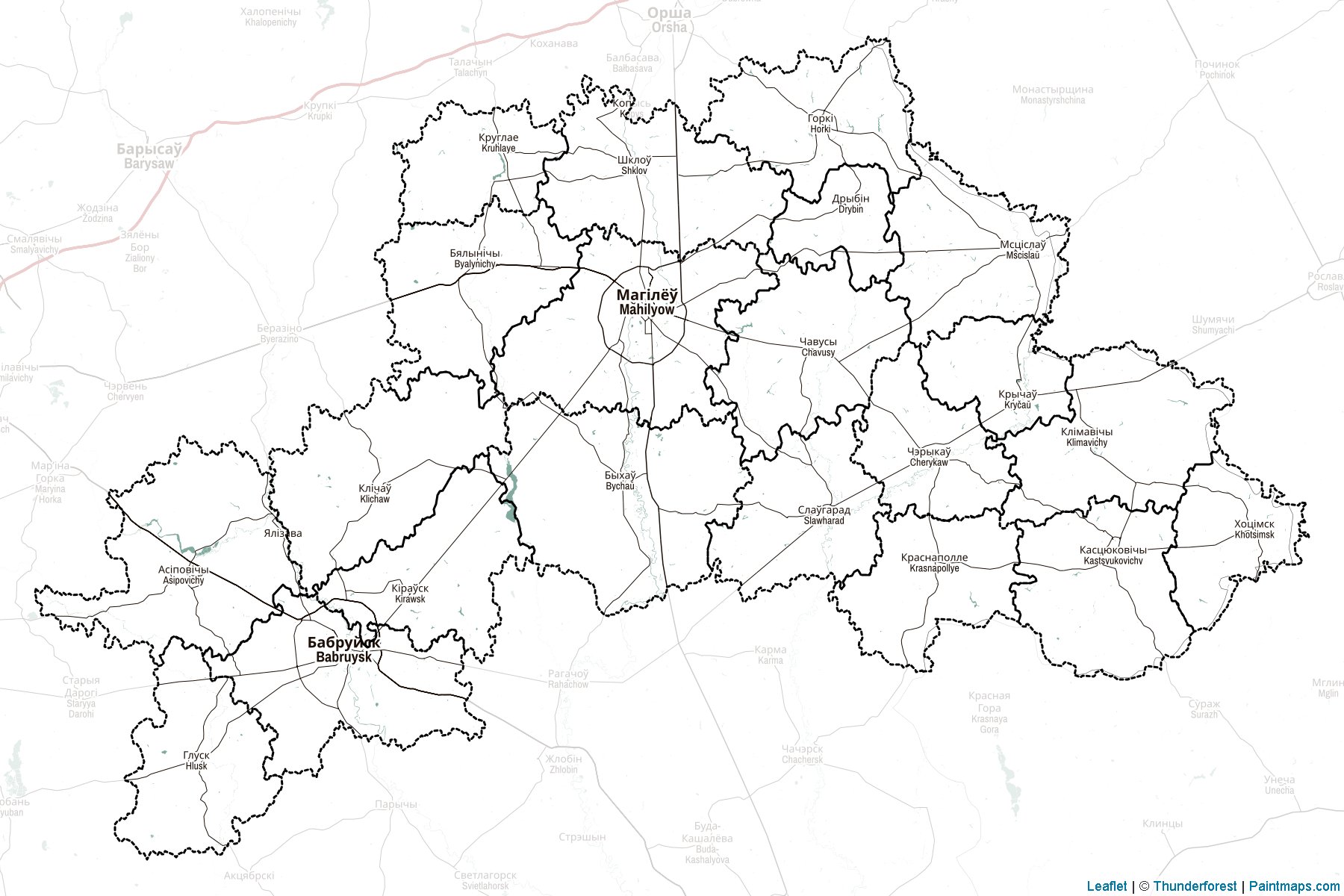 Mahilyowskaya Voblasts' (Belarus) Map Cropping Samples-2