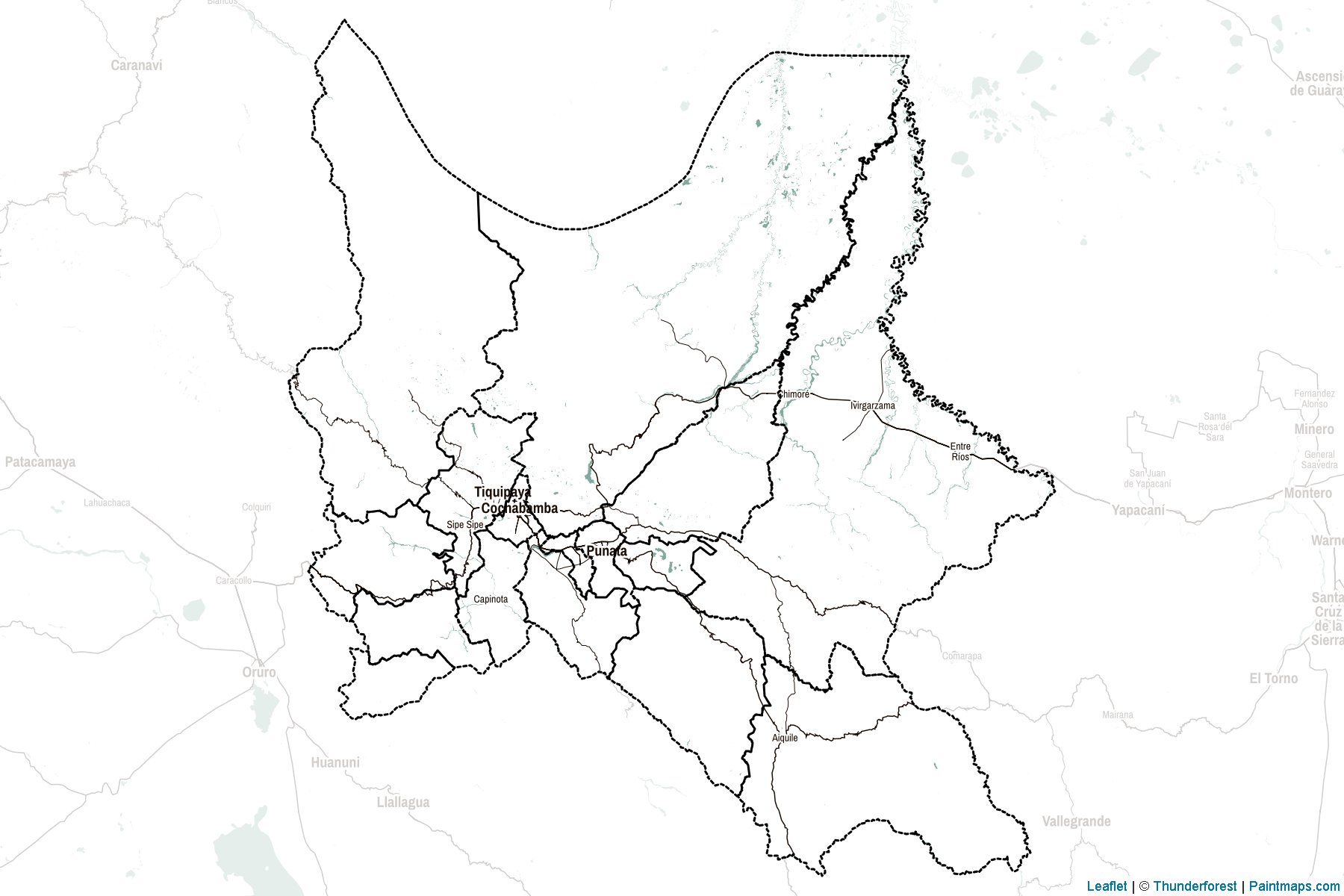 Cochabamba Departmanı (Bolivya) Haritası Örnekleri-2