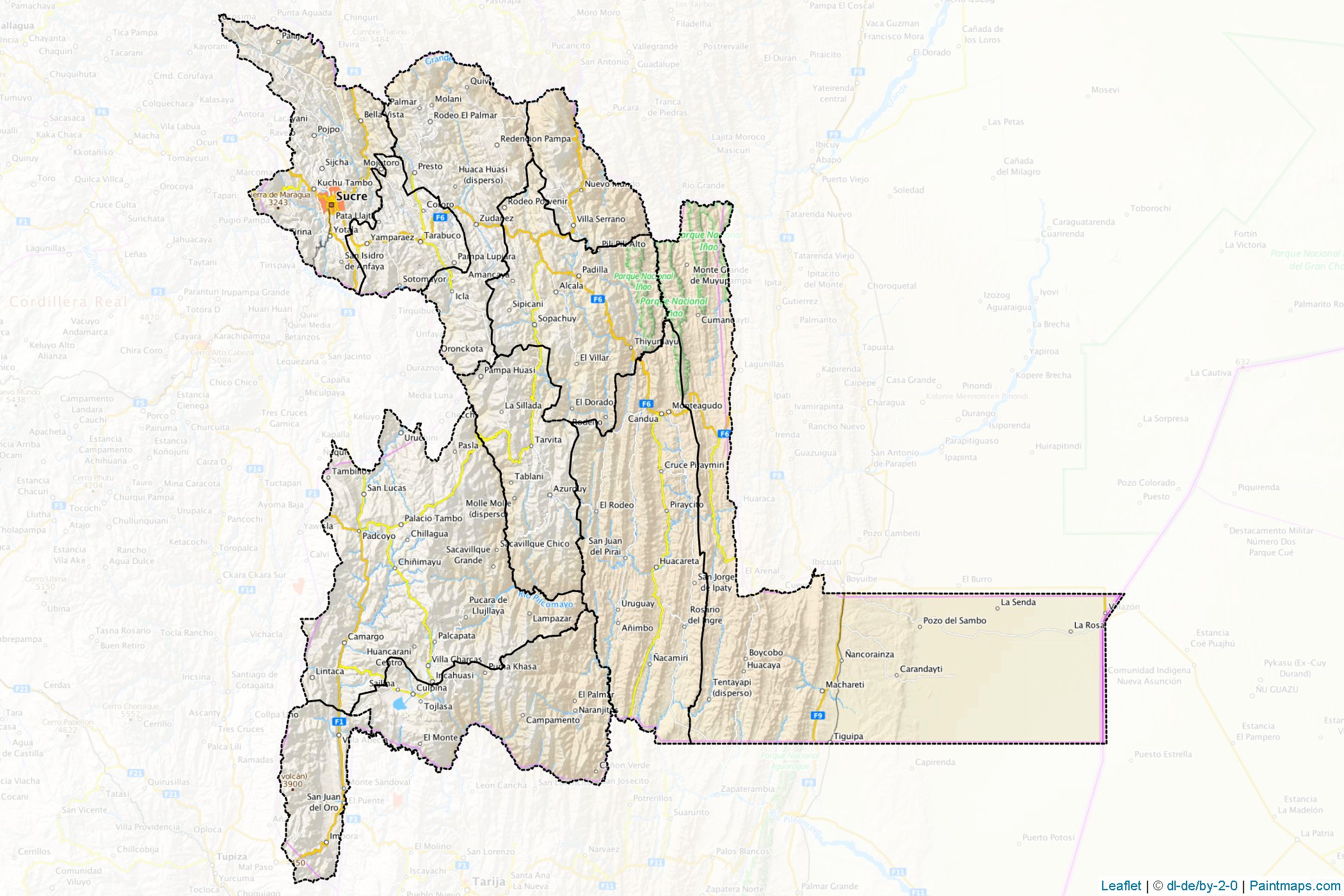 Chuquisaca (Bolivia) Map Cropping Samples-1