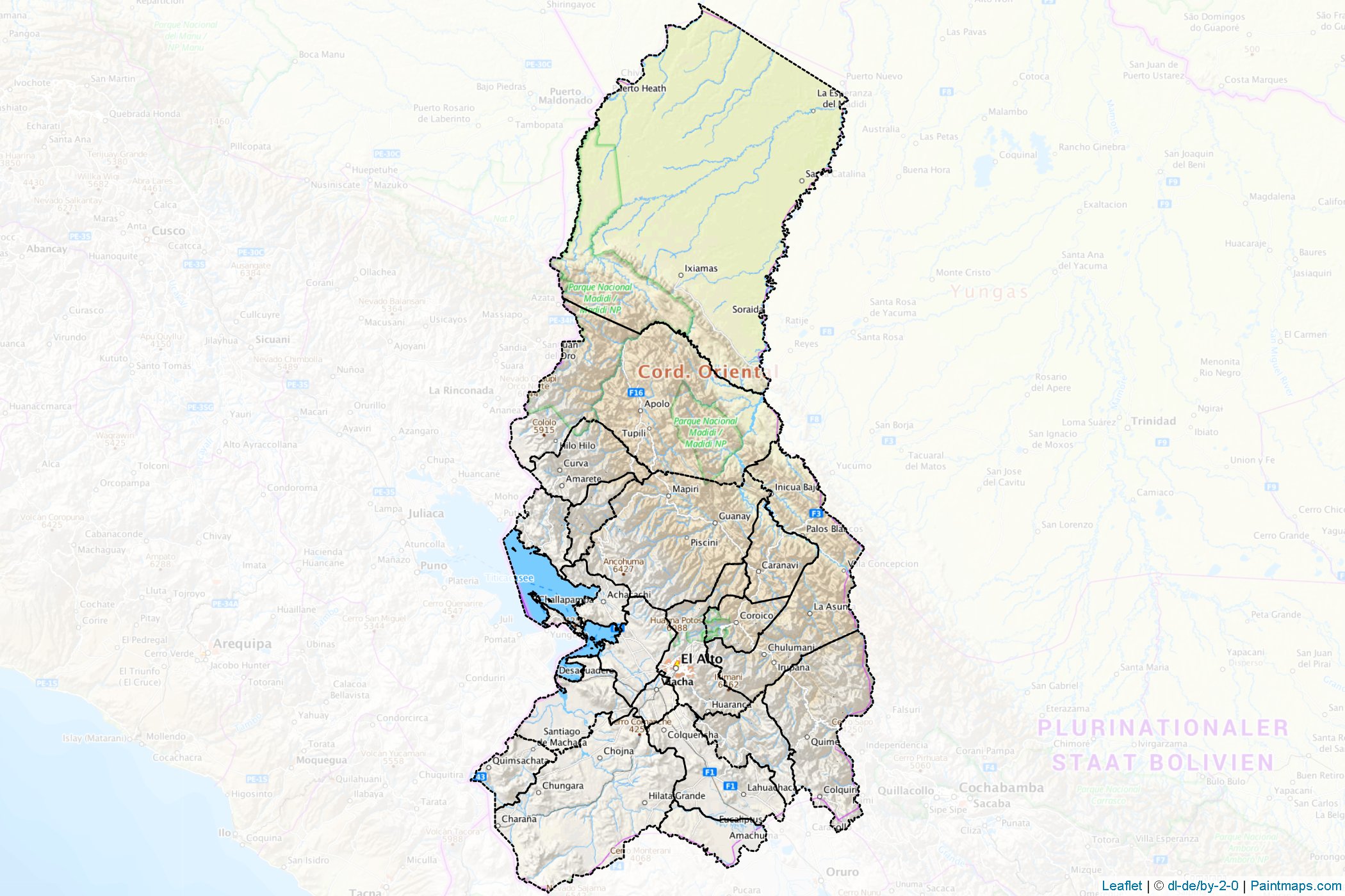 Muestras de recorte de mapas La Paz (Bolivia)-1