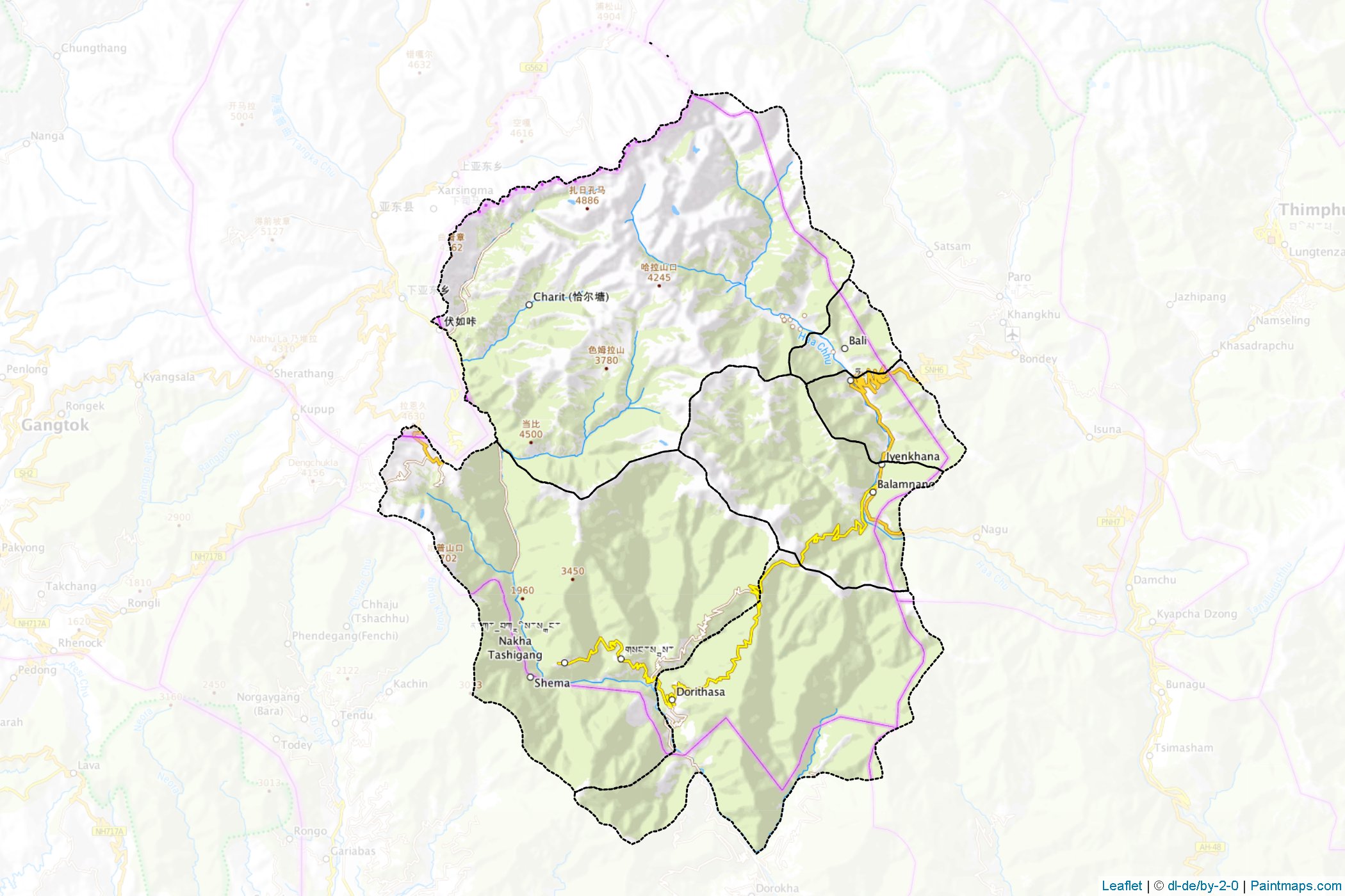 Muestras de recorte de mapas Ha (Bhután)-1