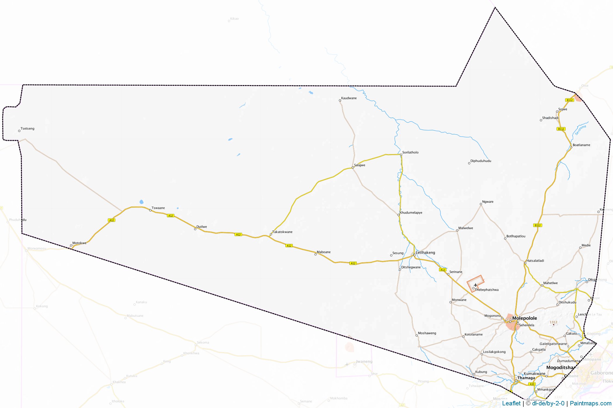 Kweneng (Botswana) Map Cropping Samples-1