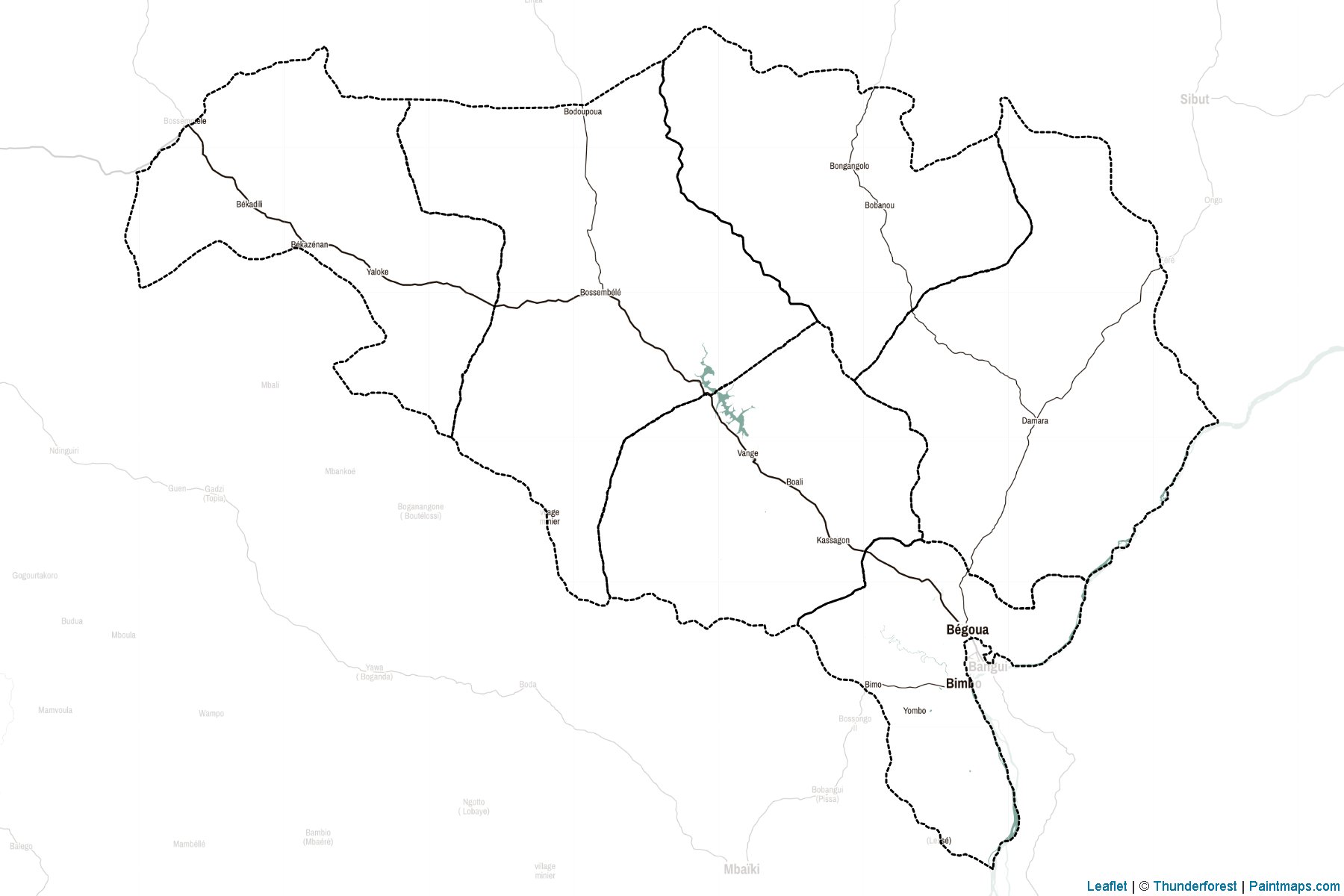 Ombella-Mpoko (Orta Afrika Cumhuriyeti) Haritası Örnekleri-2