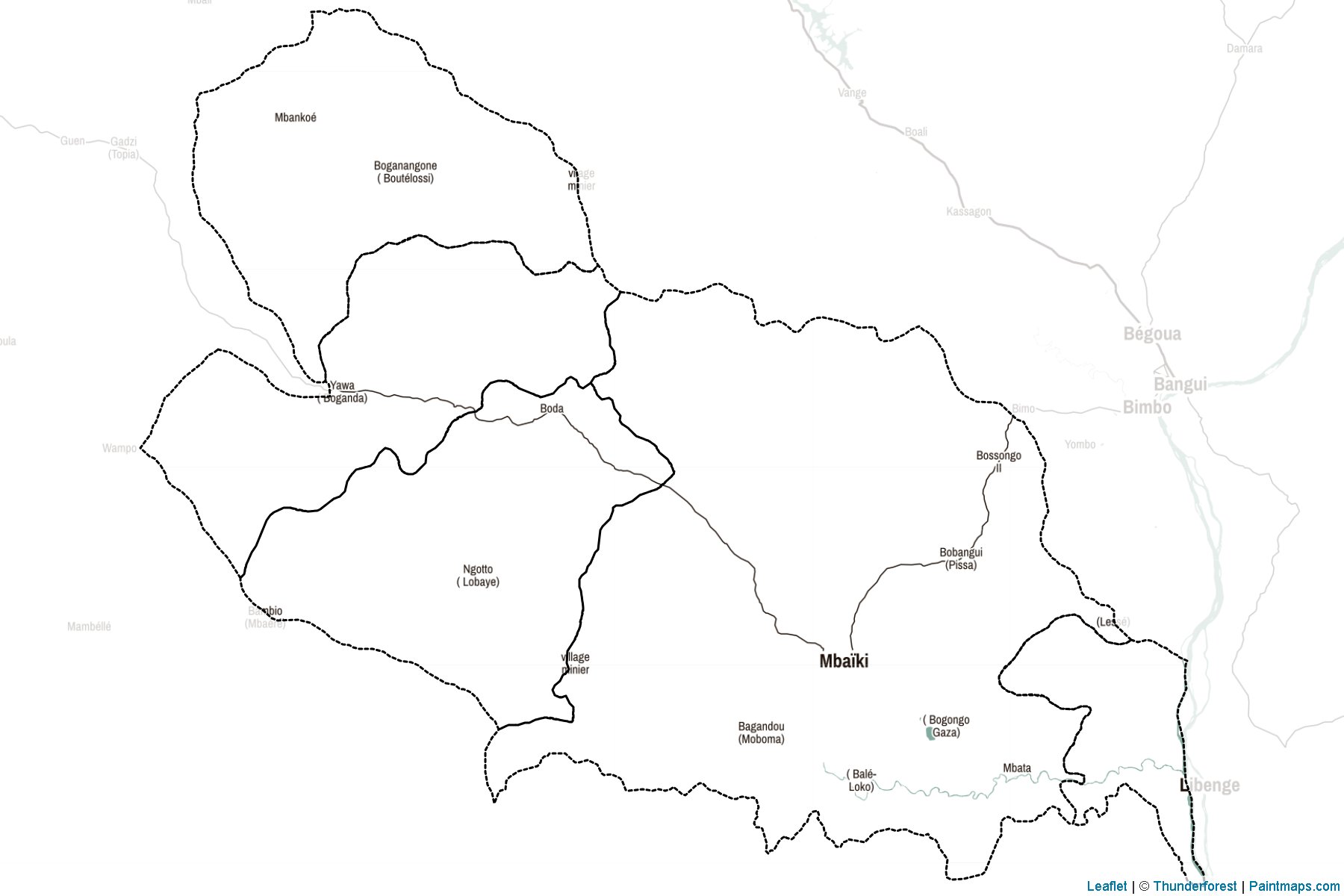 Muestras de recorte de mapas Lobaye (República Centroafricana)-2