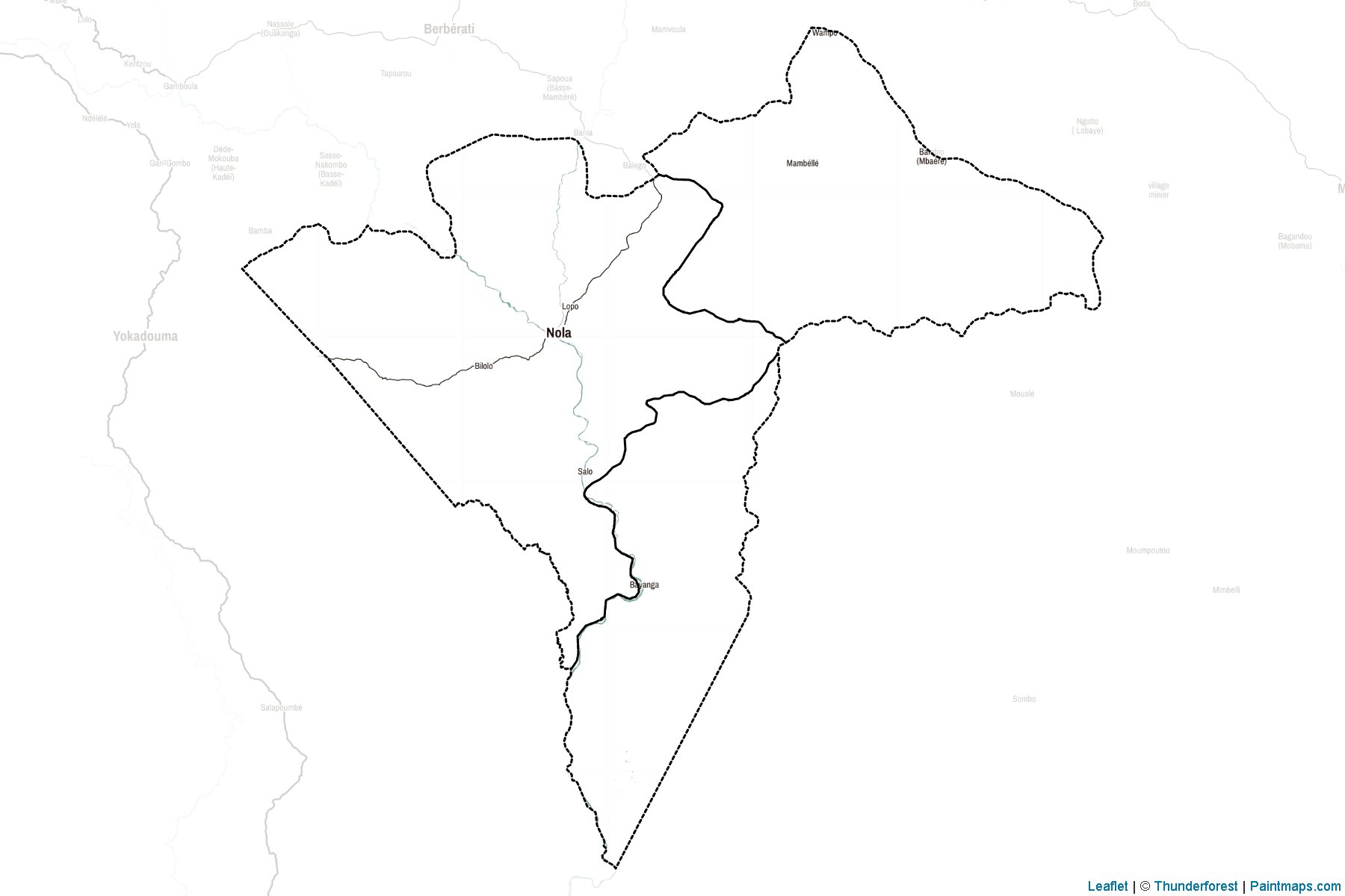 Muestras de recorte de mapas Sangha-Mbaéré (República Centroafricana)-2