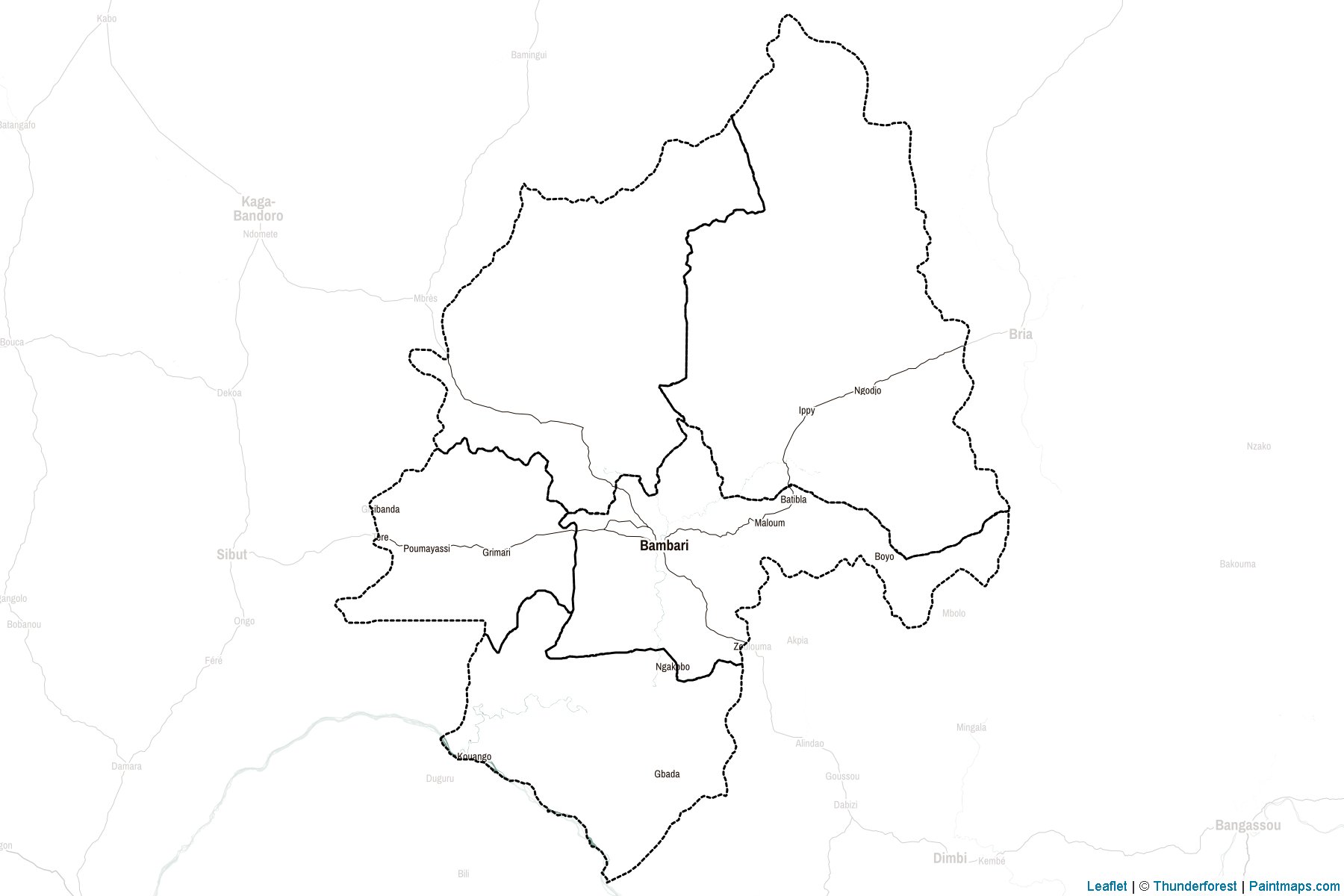 Muestras de recorte de mapas Ouaka (República Centroafricana)-2