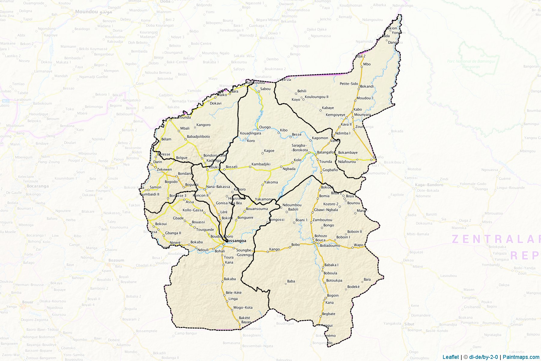 Ouham (Central African Republic) Map Cropping Samples-1