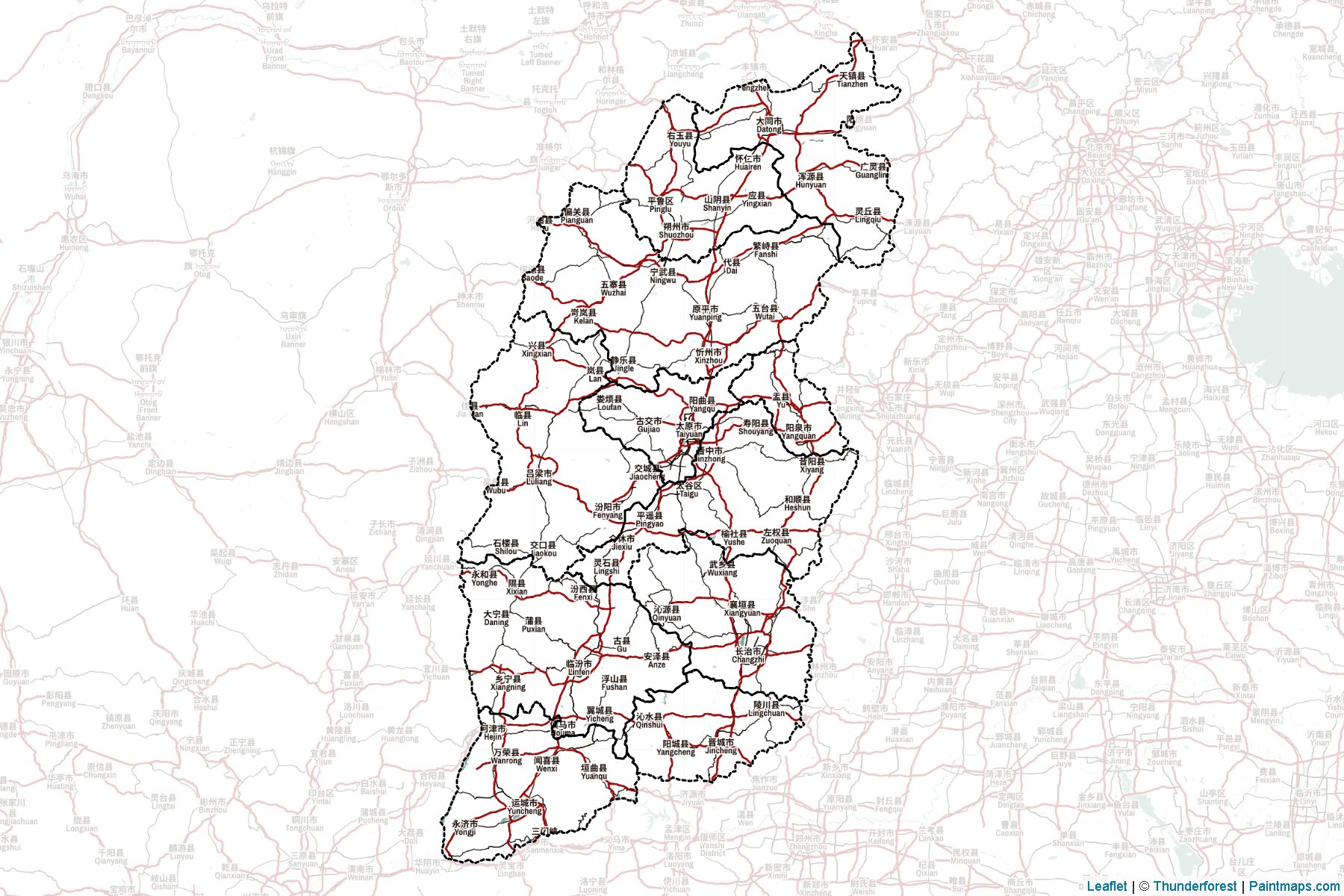 Shanxi (China) Map Cropping Samples-2