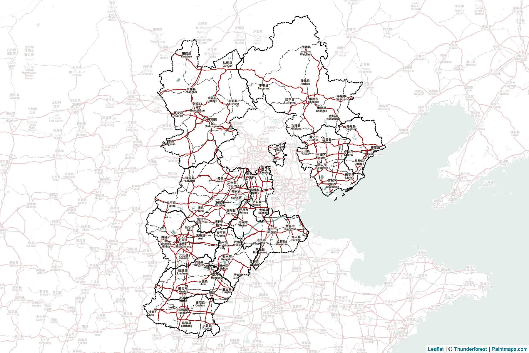 Muestras de recorte de mapas Hebei (China)-2