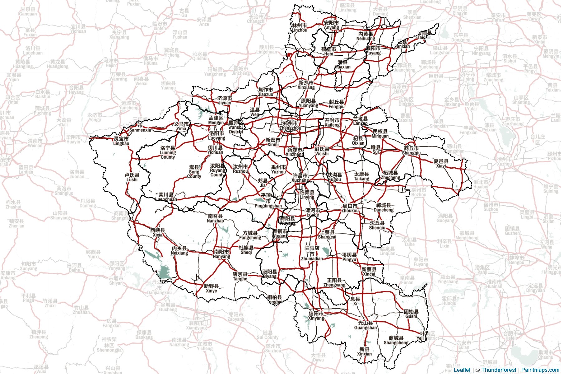 Henan (Çin Halk Cumhuriyeti) Haritası Örnekleri-2