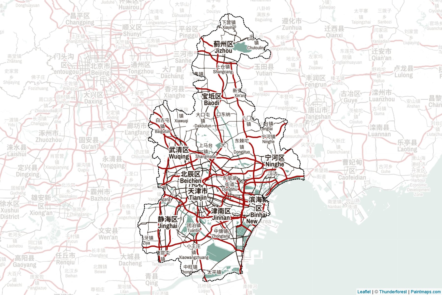 Muestras de recorte de mapas Tianjin (China)-2