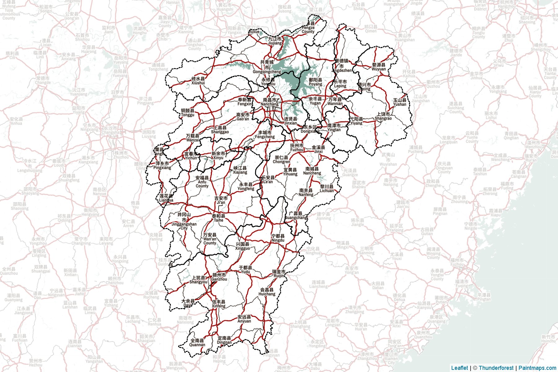 Jiangxi (China) Map Cropping Samples-2