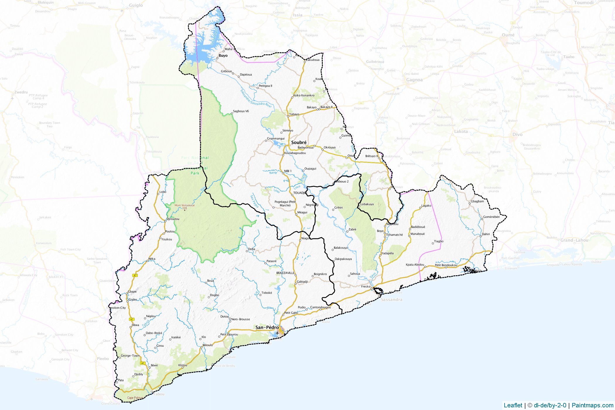 Muestras de recorte de mapas Bas-Sassandra (Costa de Marfil)-1