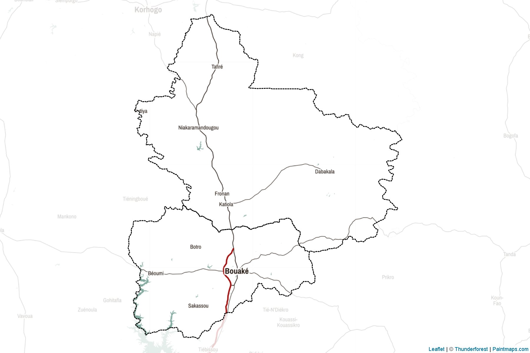 Muestras de recorte de mapas Valle Du Bandama (Costa de Marfil)-2