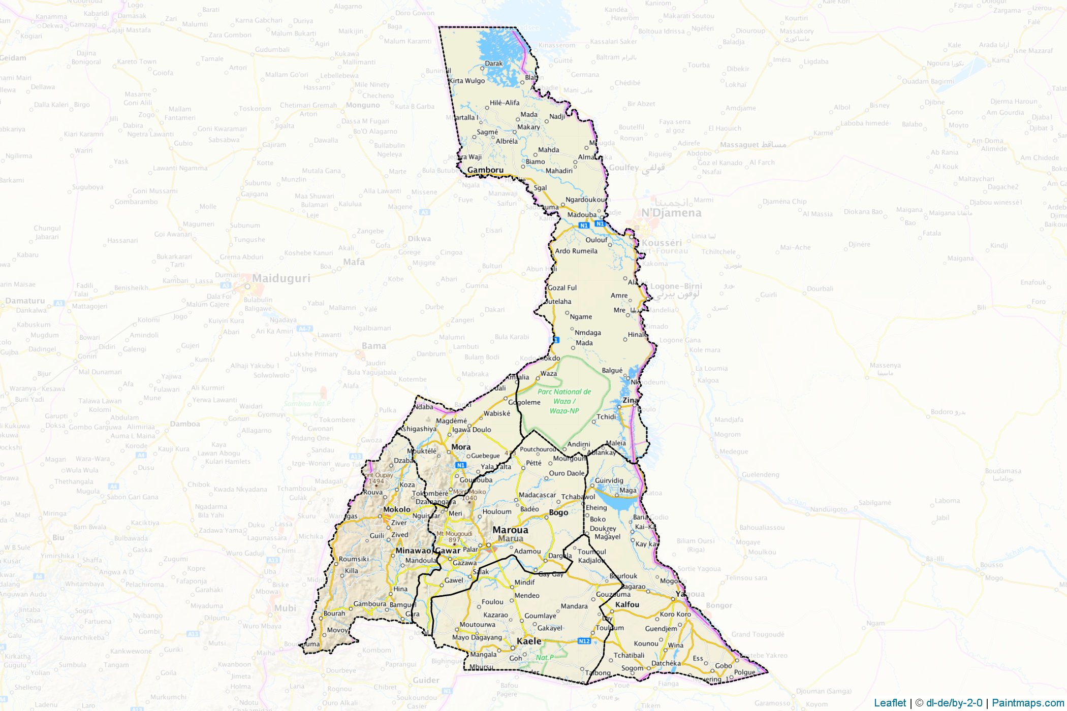 Far North Bölgesi (Kamerun) Haritası Örnekleri-1