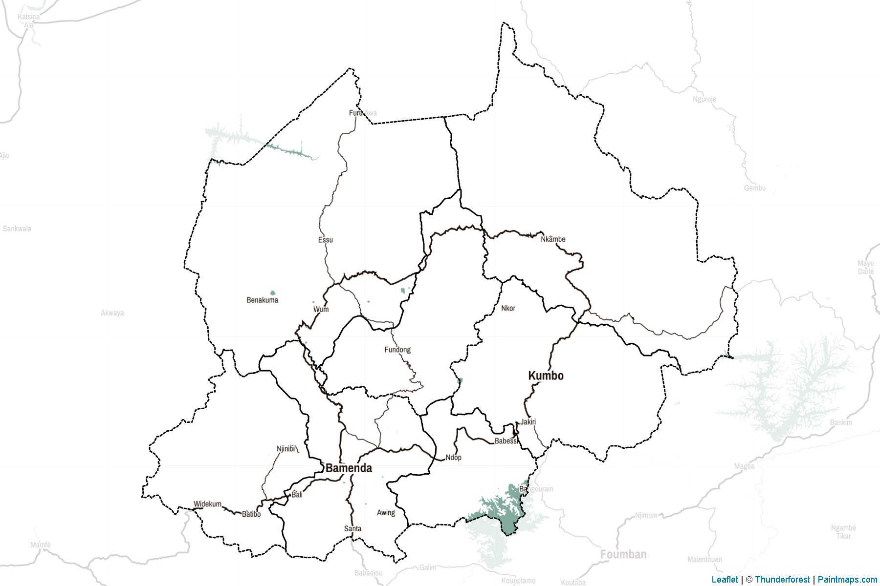 North-West Province (Cameroon) Map Cropping Samples-2