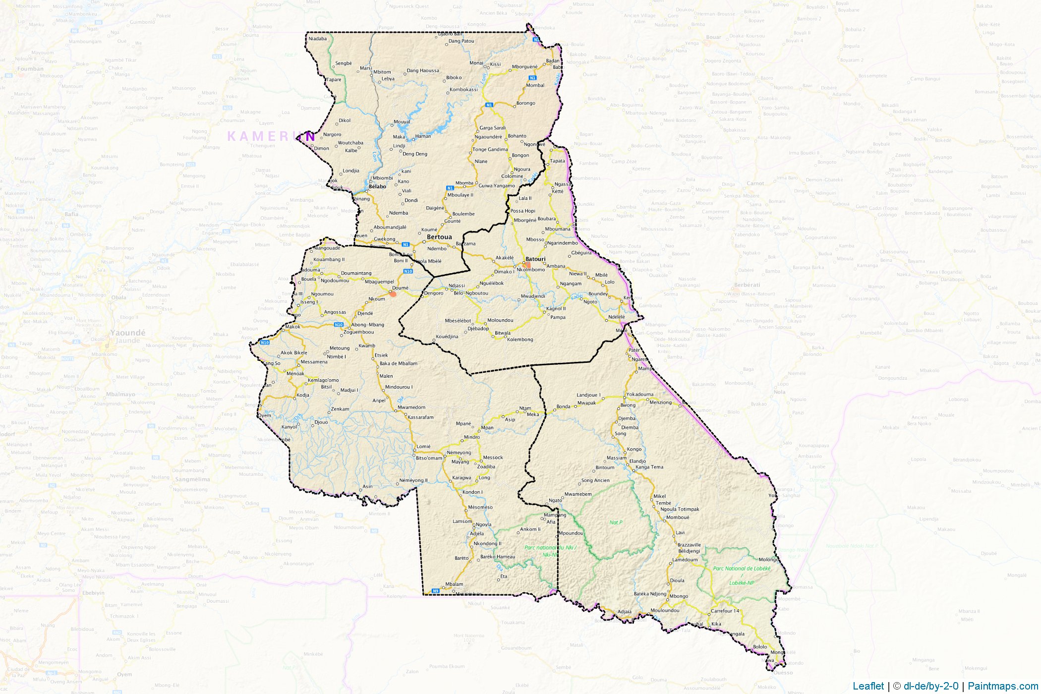 Muestras de recorte de mapas Est (Camerún)-1