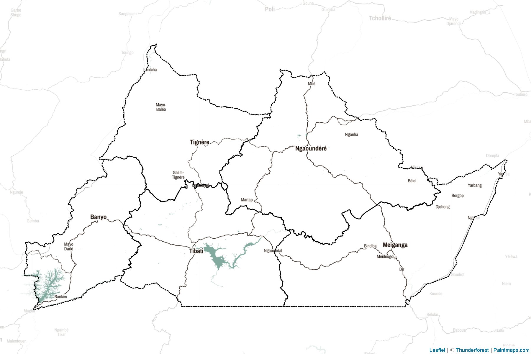 Muestras de recorte de mapas Adamaoua (Camerún)-2