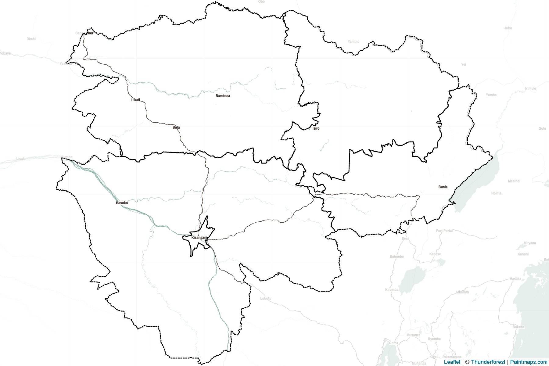 Muestras de recorte de mapas Orientale (Congo, República Democrática del)-2