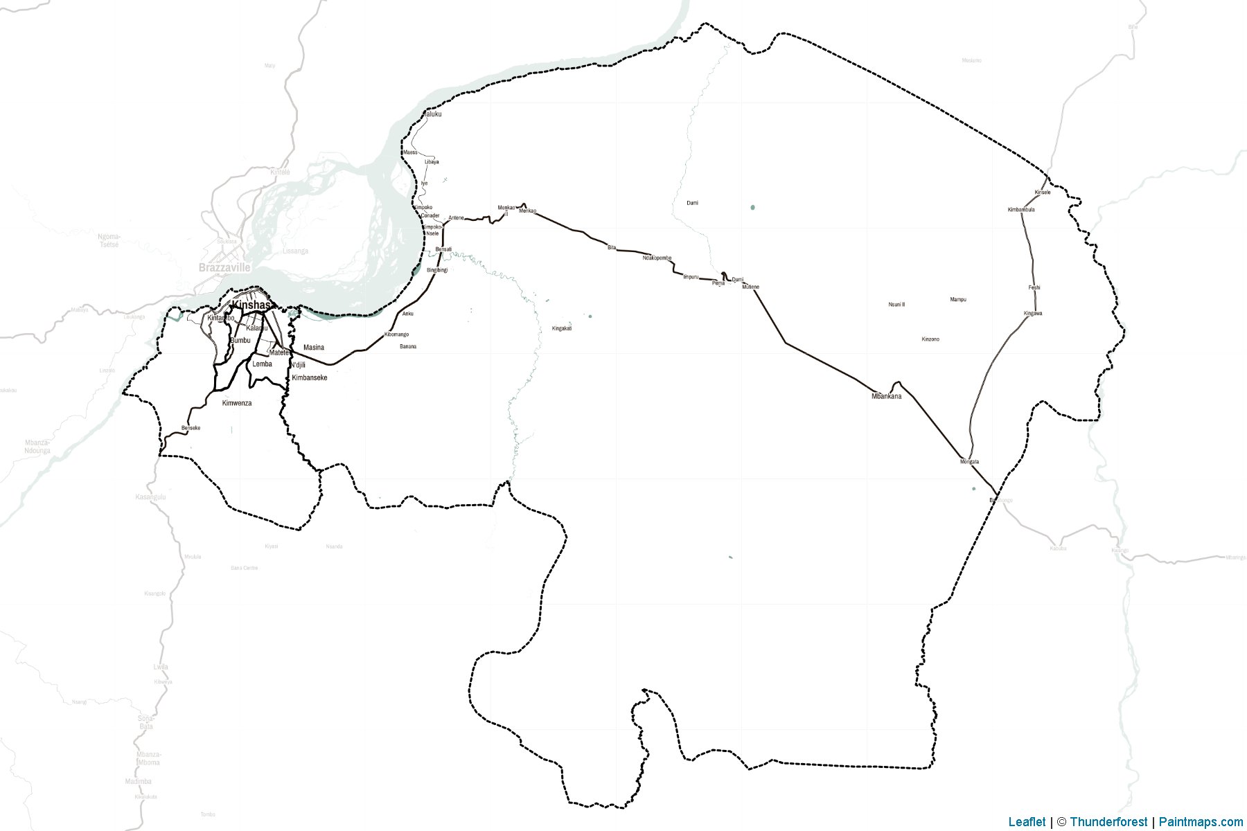 Kinshasa City (Democratic Republic of Congo) Map Cropping Samples-2