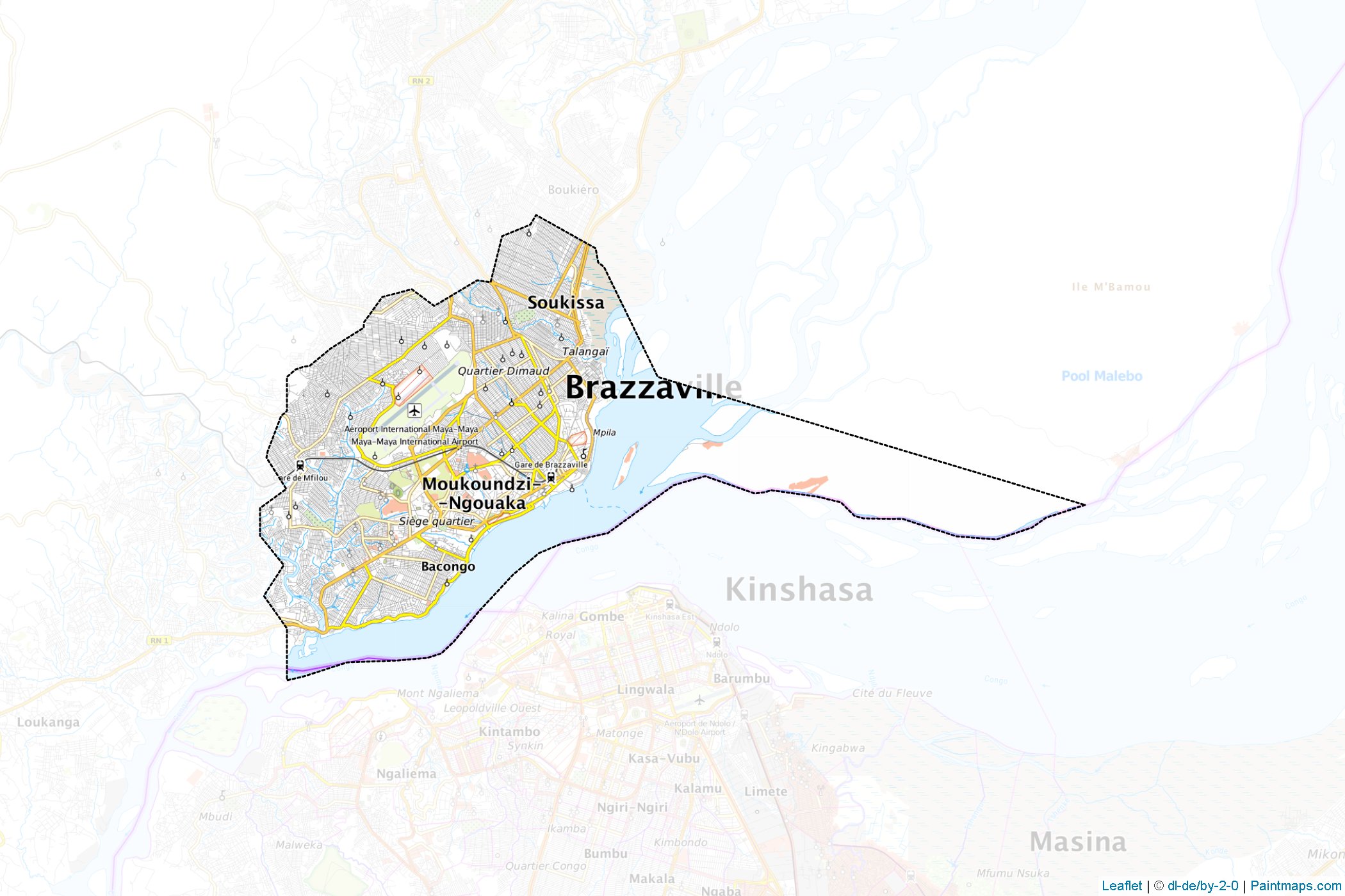 Brazzaville (Kongo Cumhuriyeti) Haritası Örnekleri-1