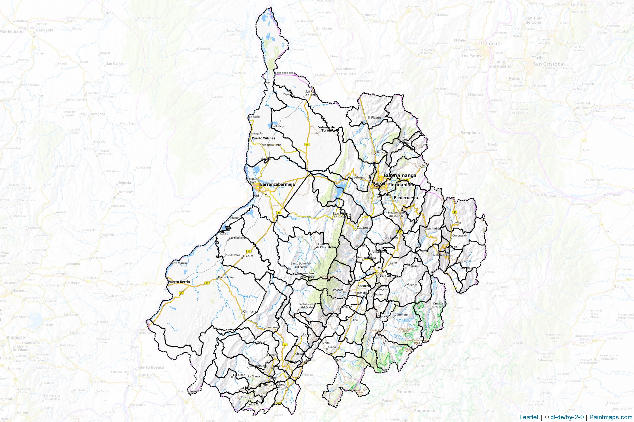 Santander (Colombia) Map Cropping Samples-1