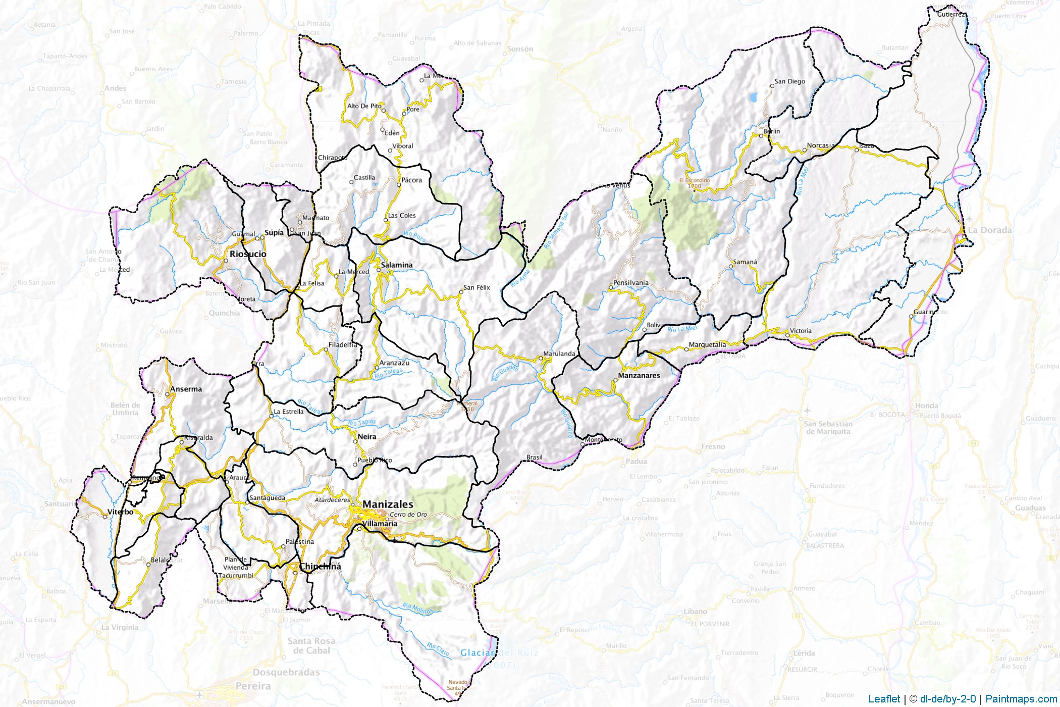 Caldas (Colombia) Map Cropping Samples-1