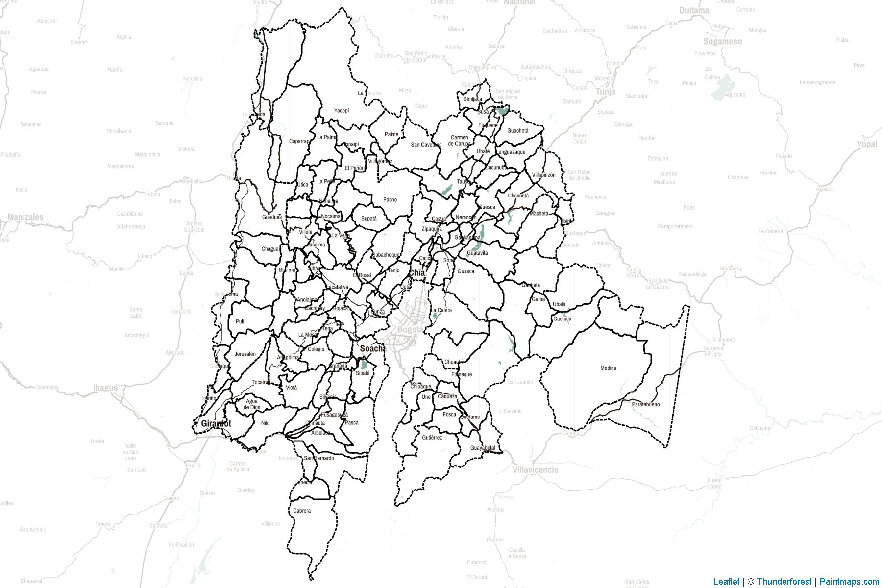 Muestras de recorte de mapas Cundinamarca (Colombia)-2