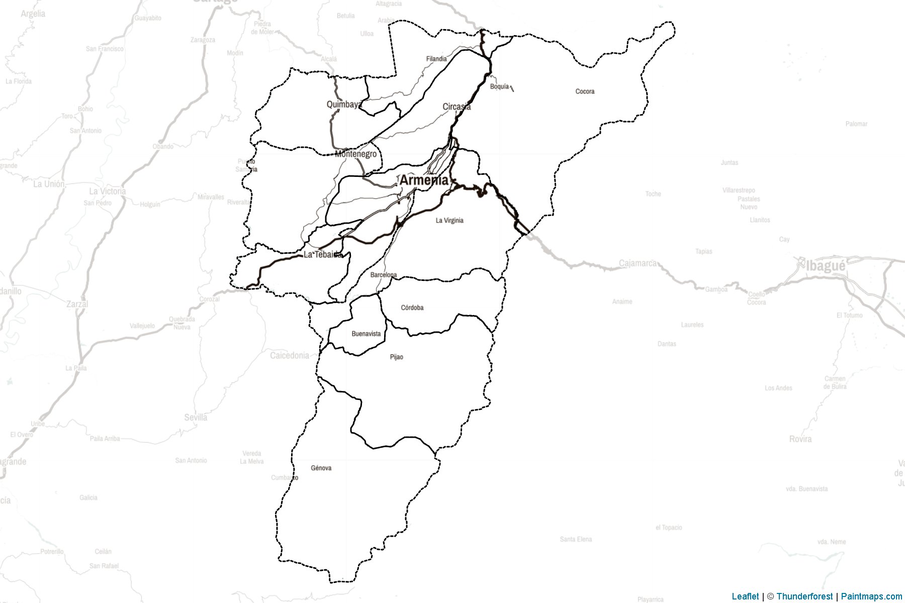 Muestras de recorte de mapas Quindio (Colombia)-2