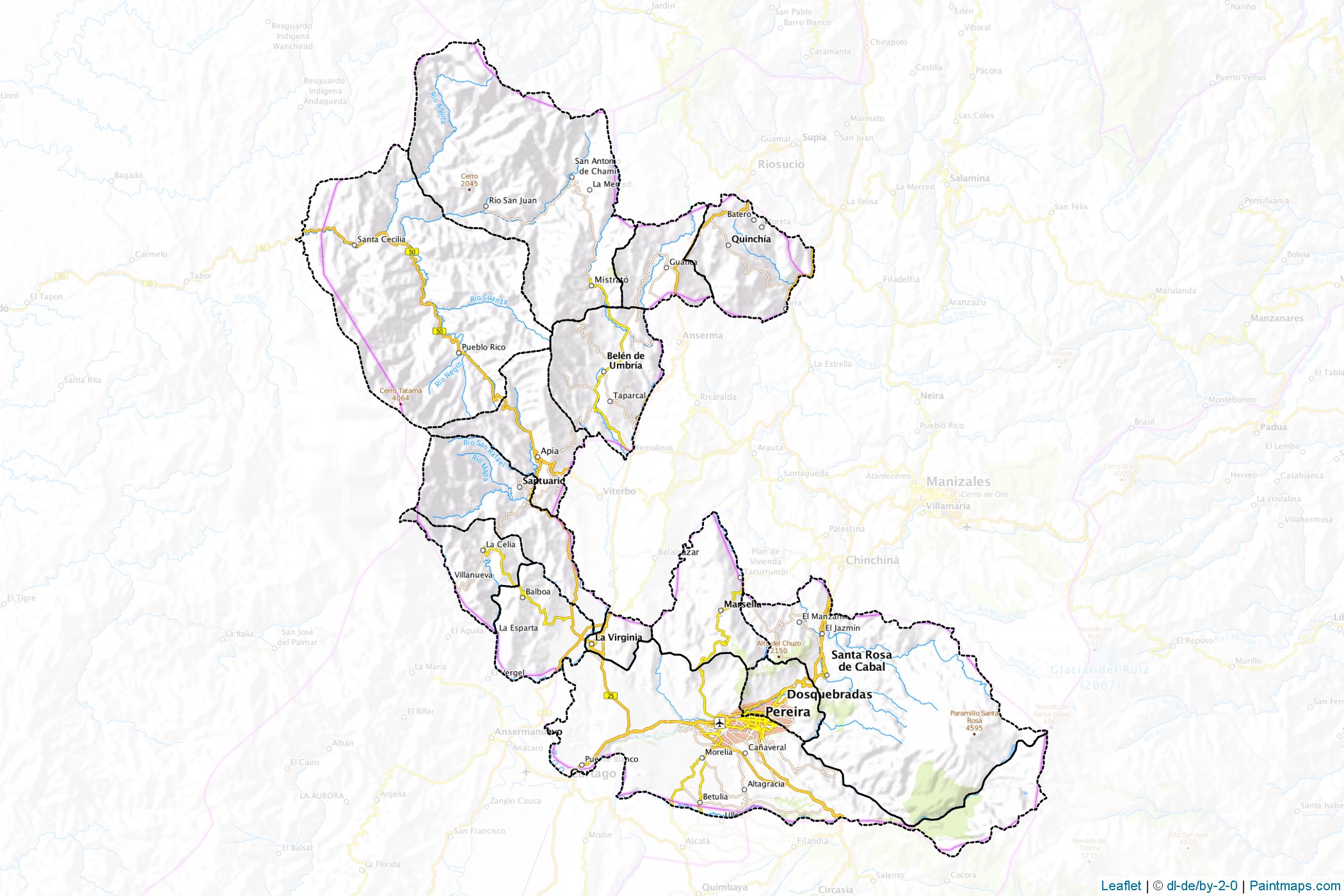 Muestras de recorte de mapas Risaralda (Colombia)-1